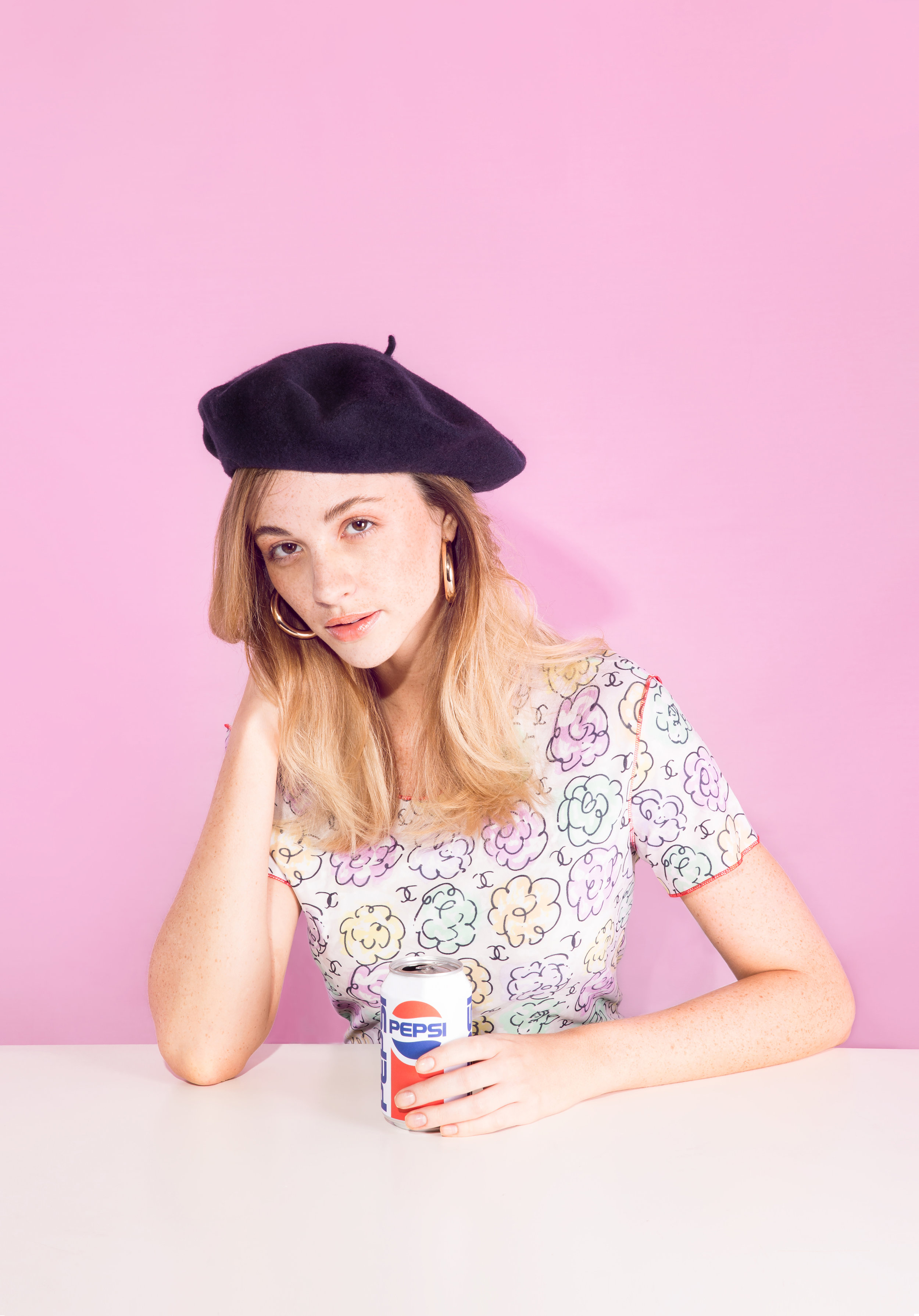 T-shirt: Vintage Chanel, Beret: American Apparel, Earrings: H&M
