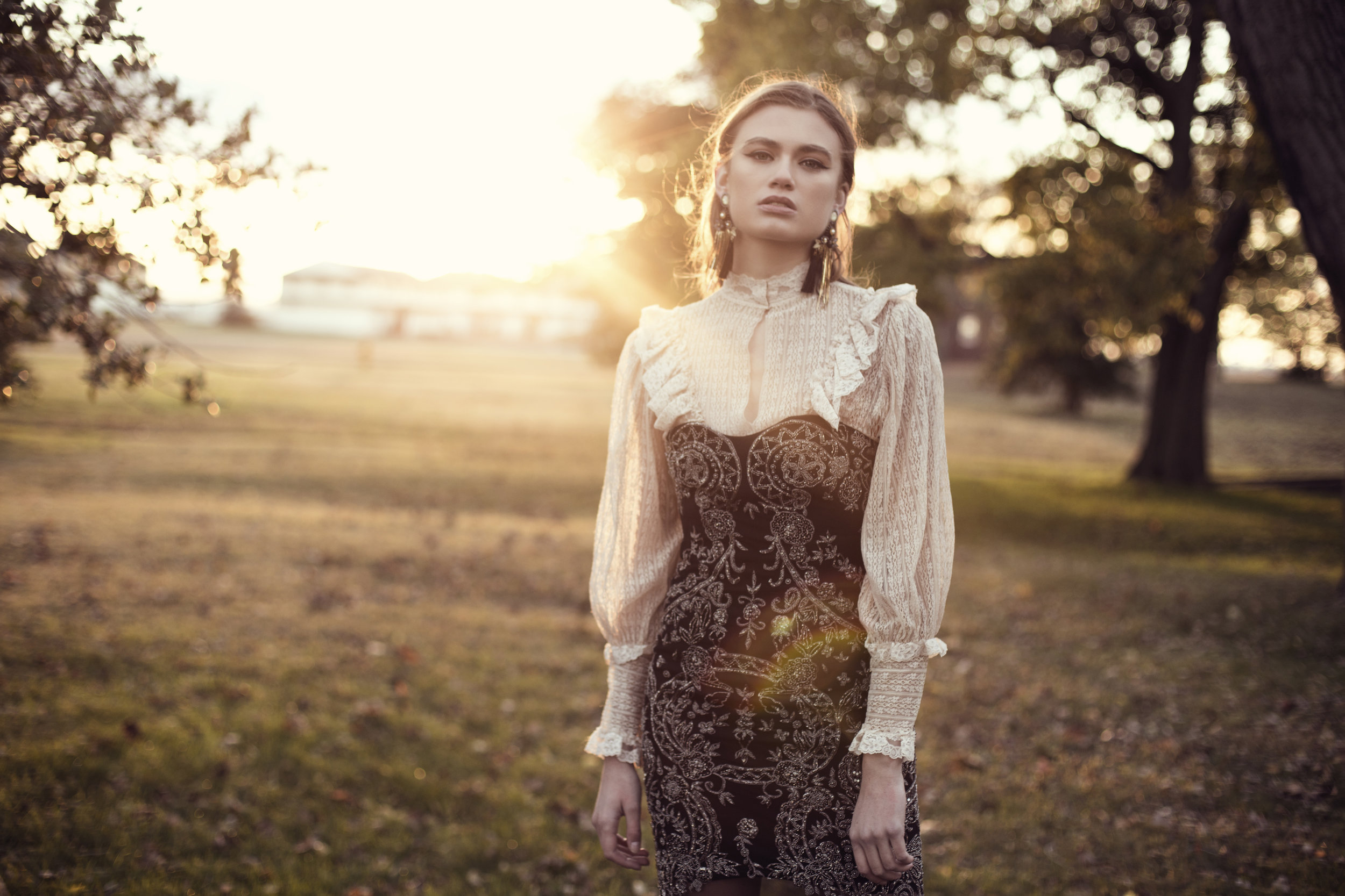 Top: Forever 21, Dress: Kristi Vosbeck, Earrings: Deepa Gurmani