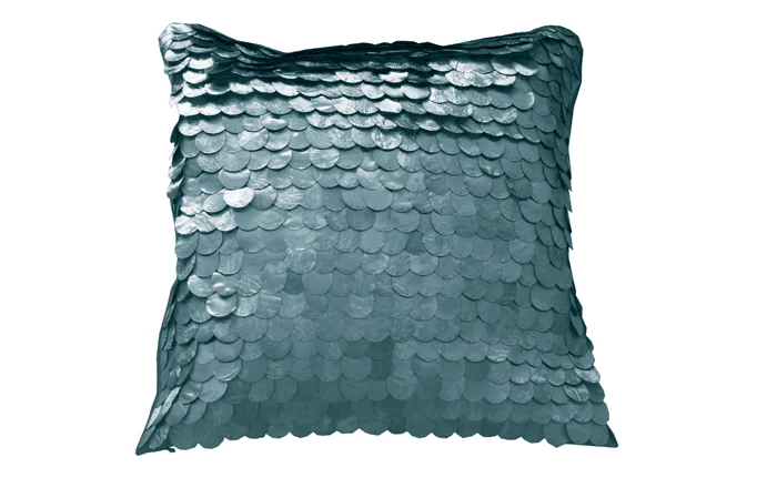 Layered Silver Sequin Cushion
