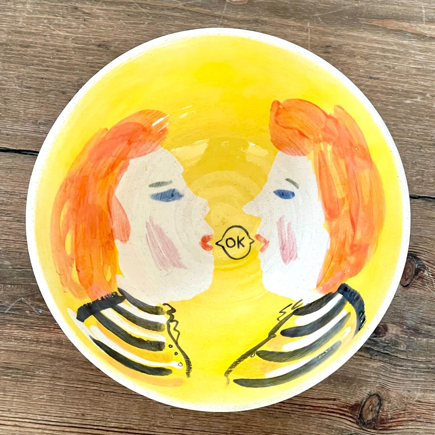 More glazed bowl tests with @india_beat. Ok. Moving on to a whole load more soooon! What would you like to see? Can i even paint it? #artschool #painting #ceramics #7yearstraining #bowl #OK! #illustration #cute #mangled #cantpaint