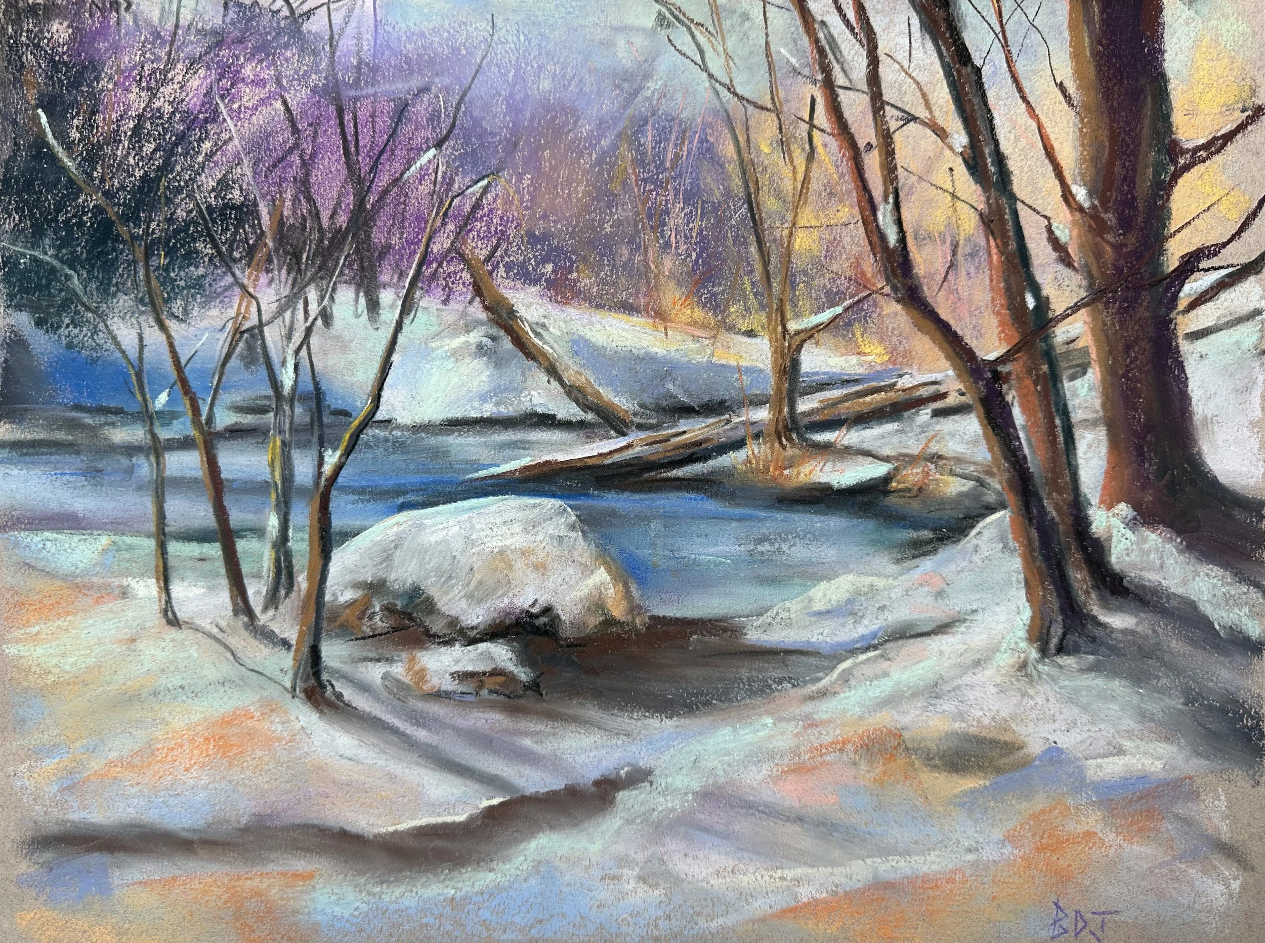 Rock by Iced Creek, 2025
Pastel on Paper
12x16 - Private Collection