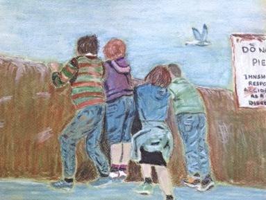 Children in pastel