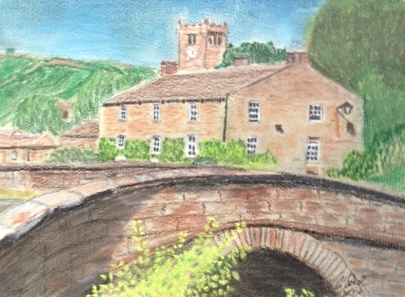cottage in pastel