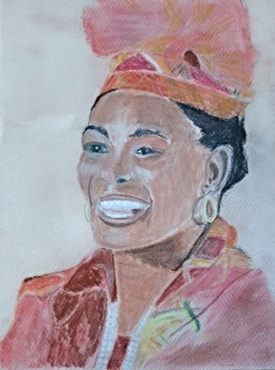 Portrait in pastel