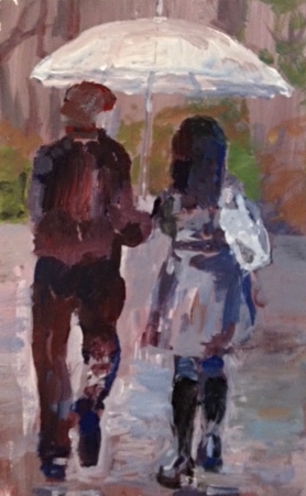 Walk in the rain-acrylic