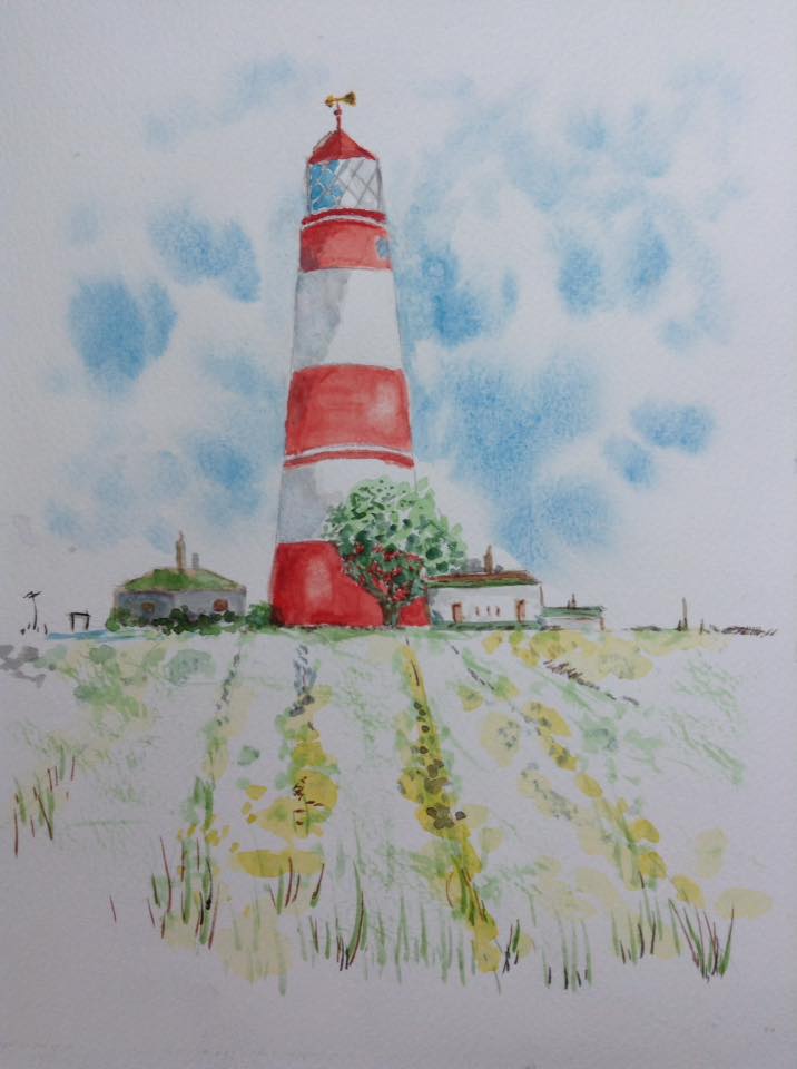 The lighthouse-watercolour