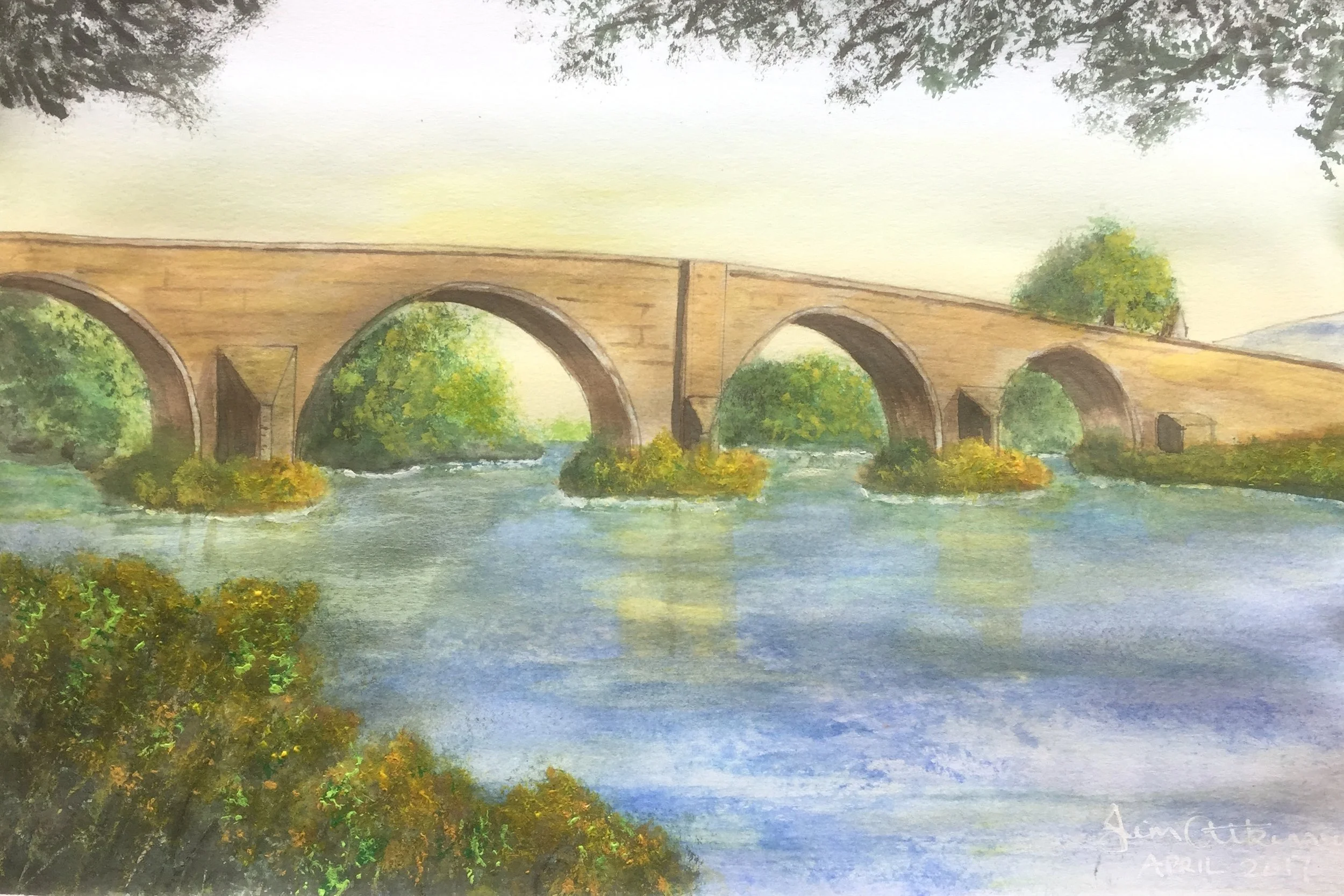 Bridge, Watercolour.