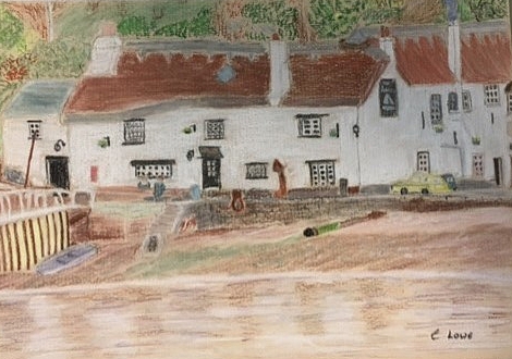 Cottages in Cornwall-pastel