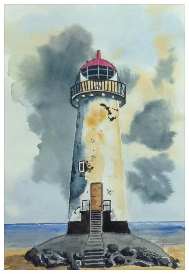 Talacre beach lighthouse - Watercolour