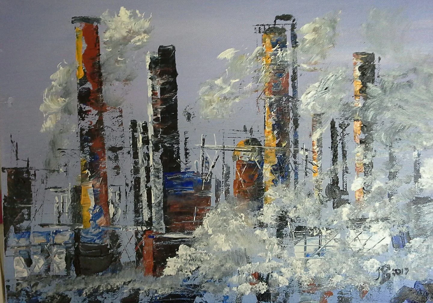 Industry and steam. - Acrylic.
