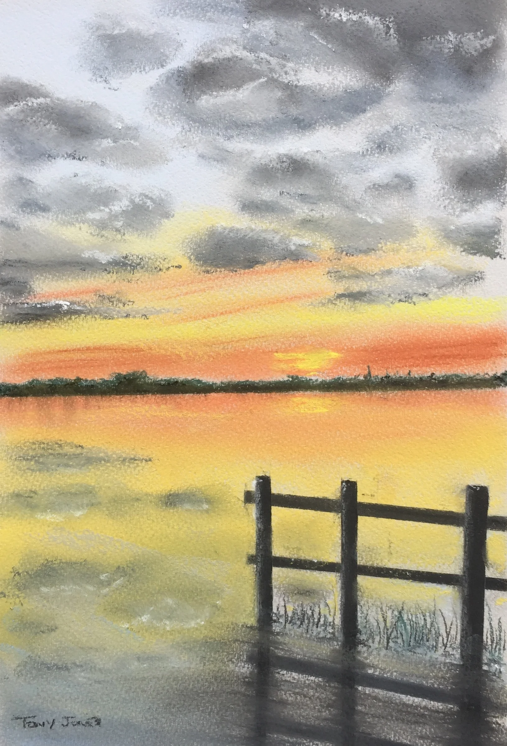 Cloudy sunset - Pastel.