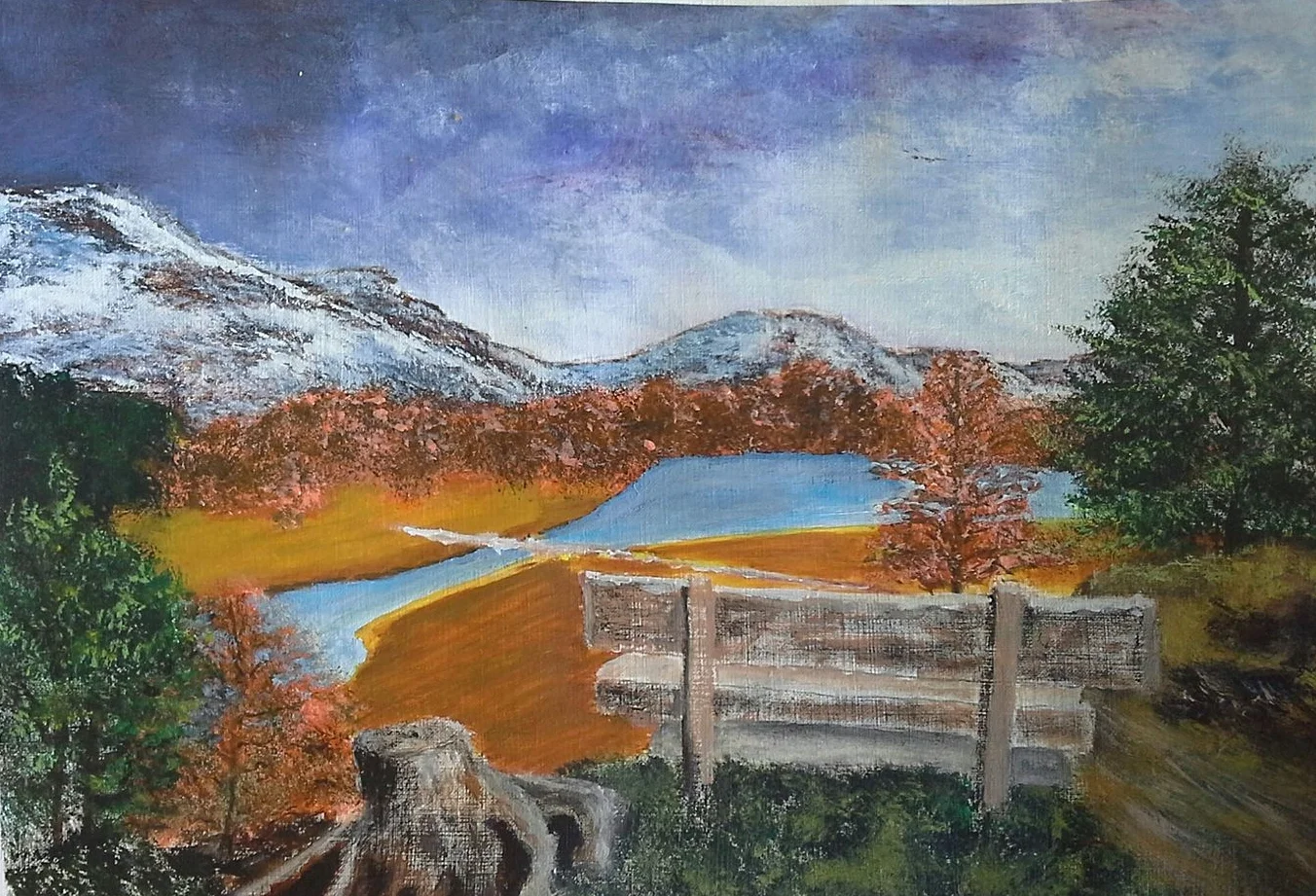 Seat over the lake - Acrylic.