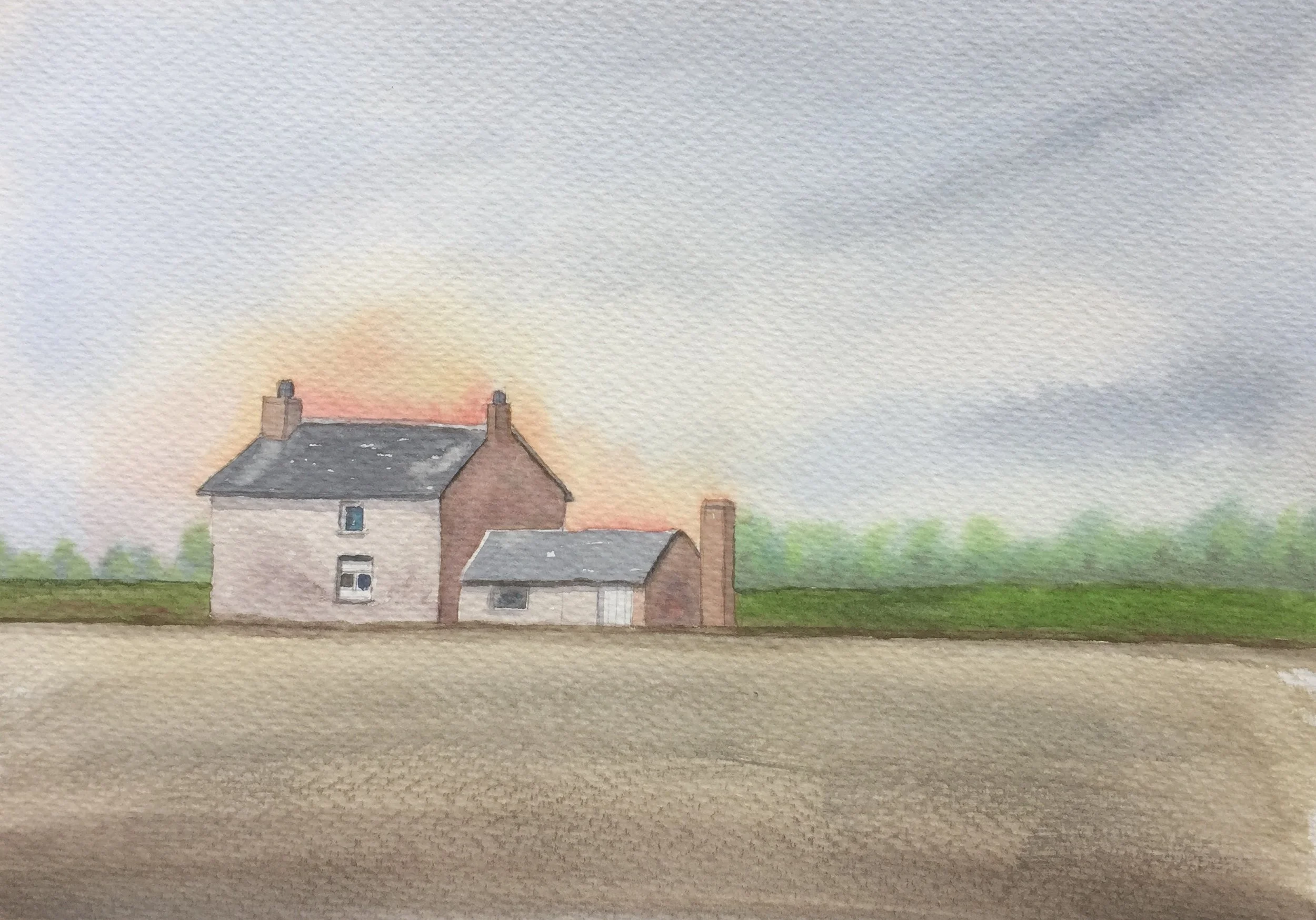Farm house - Watercolour.