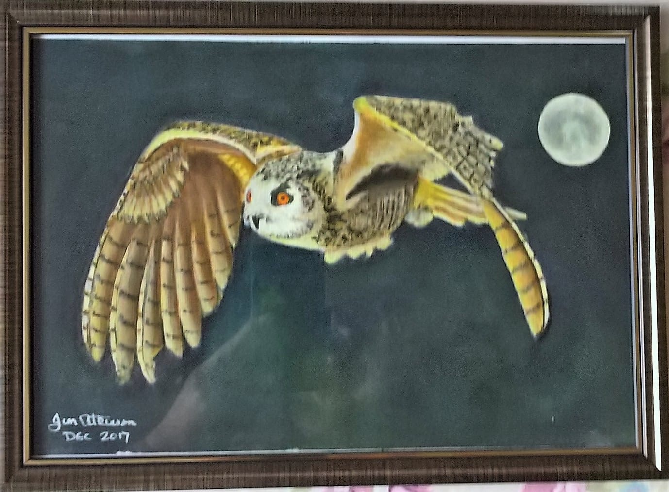 Owl in flight - Acrylic.