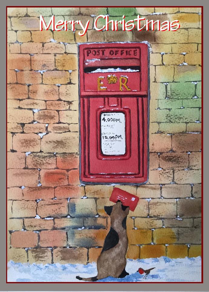 Christmas card cover - Watercolour.