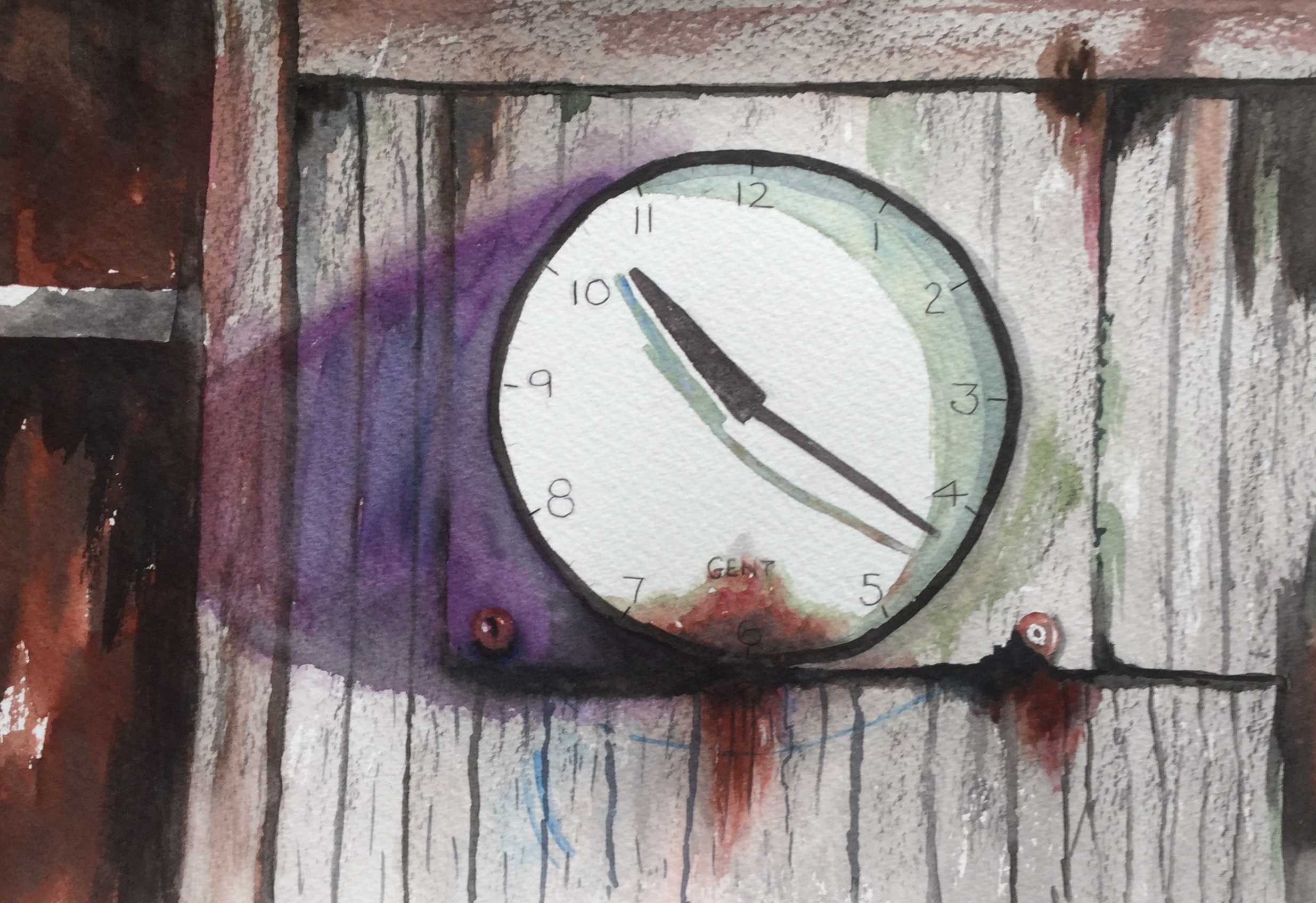Garden Clock - Watercolour.