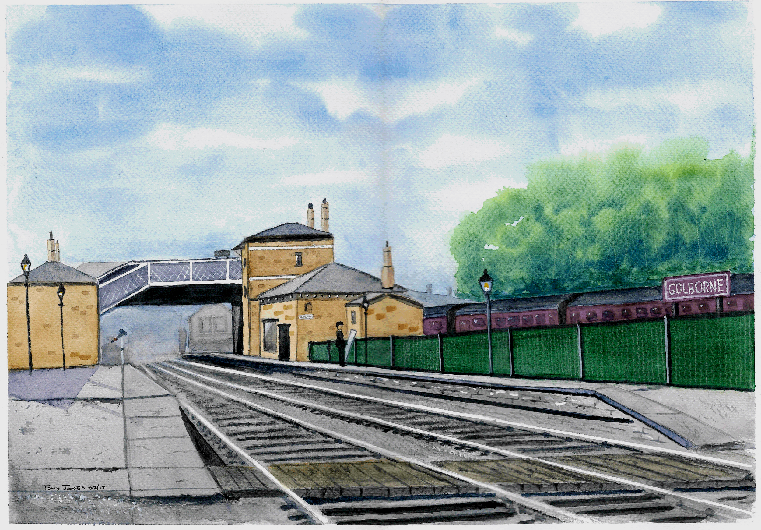 Early Golborne Station - Watercolour.