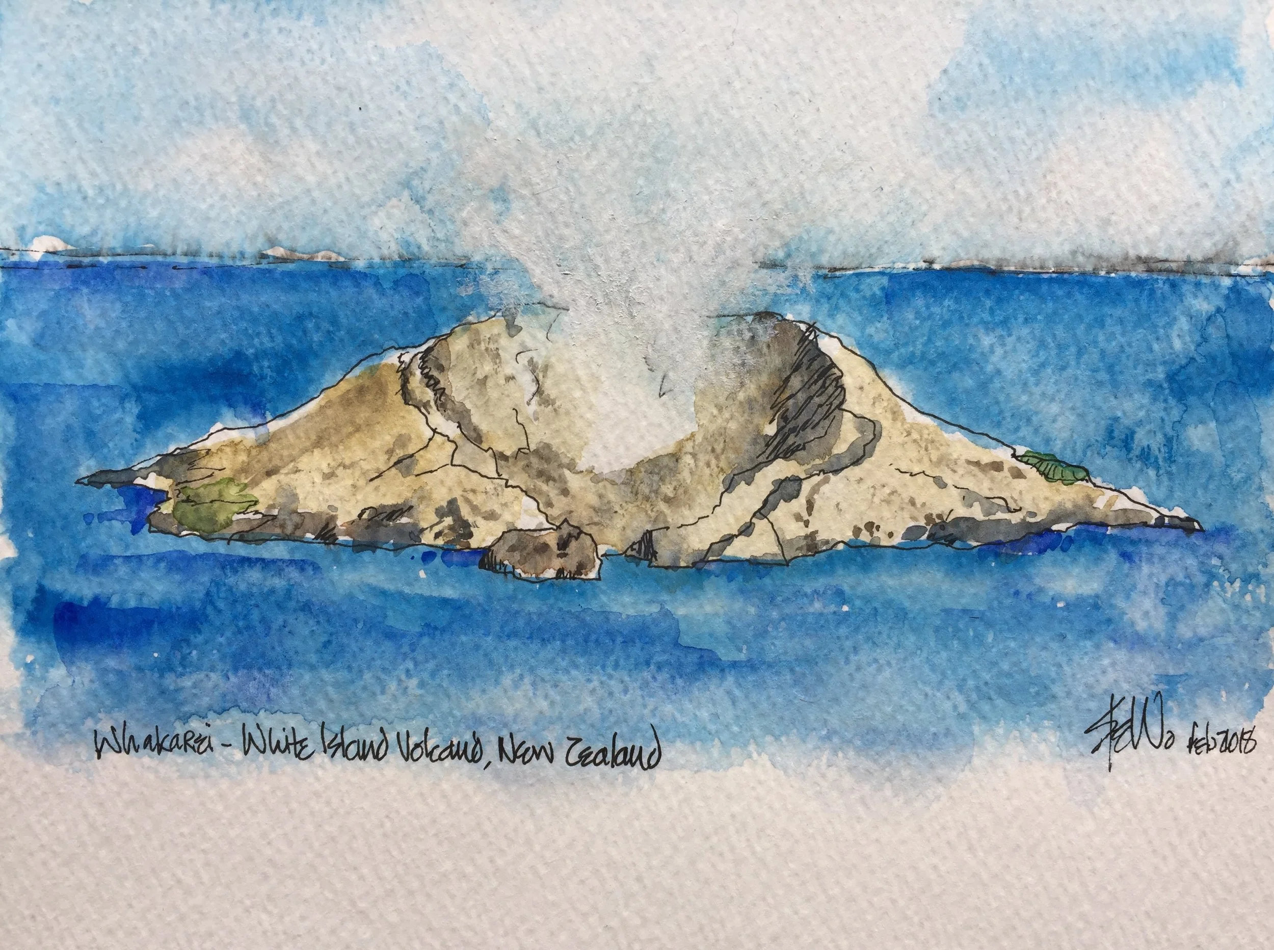 New Zealand - Pen and Wash.