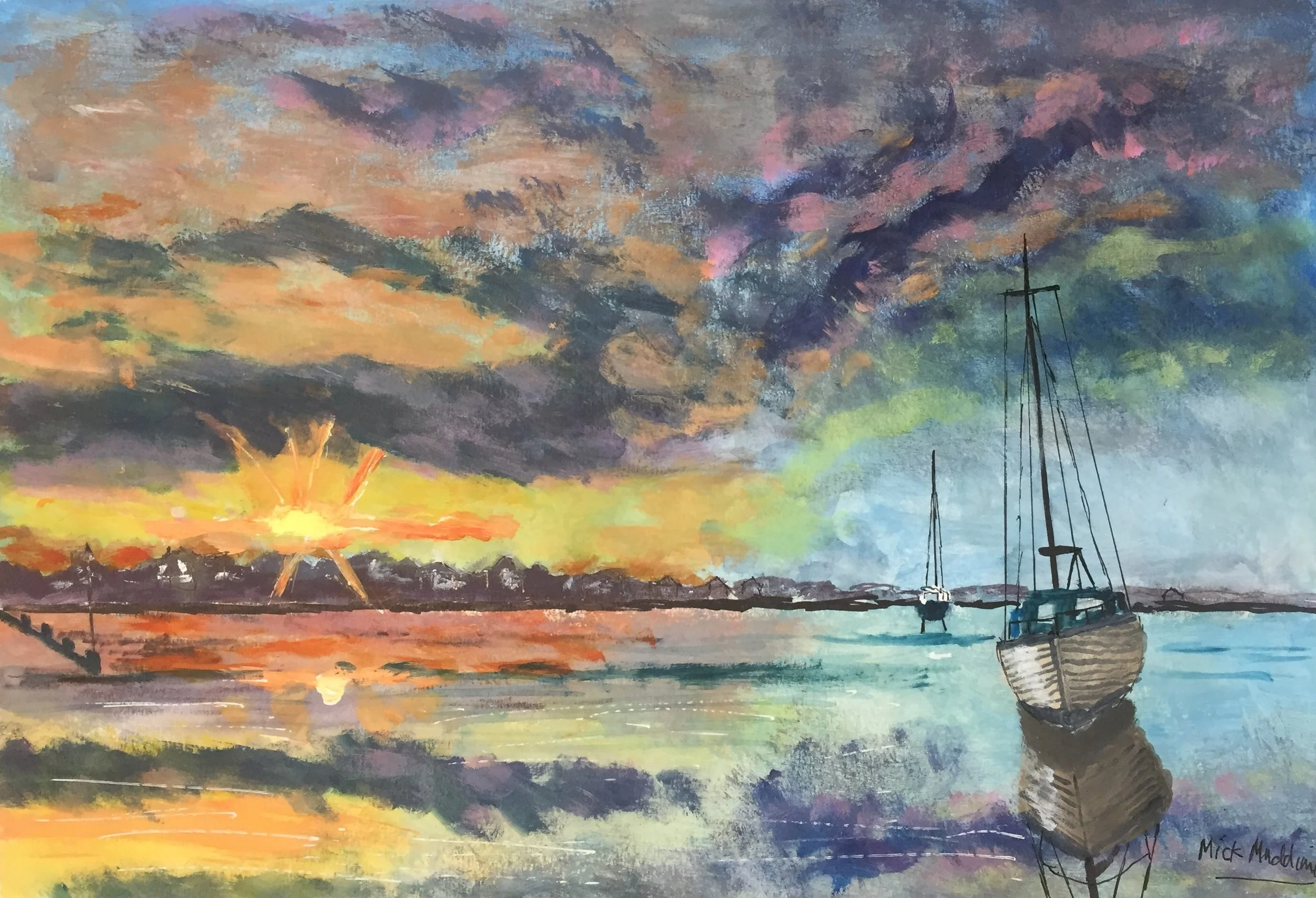 Boat scene - Acrylic.