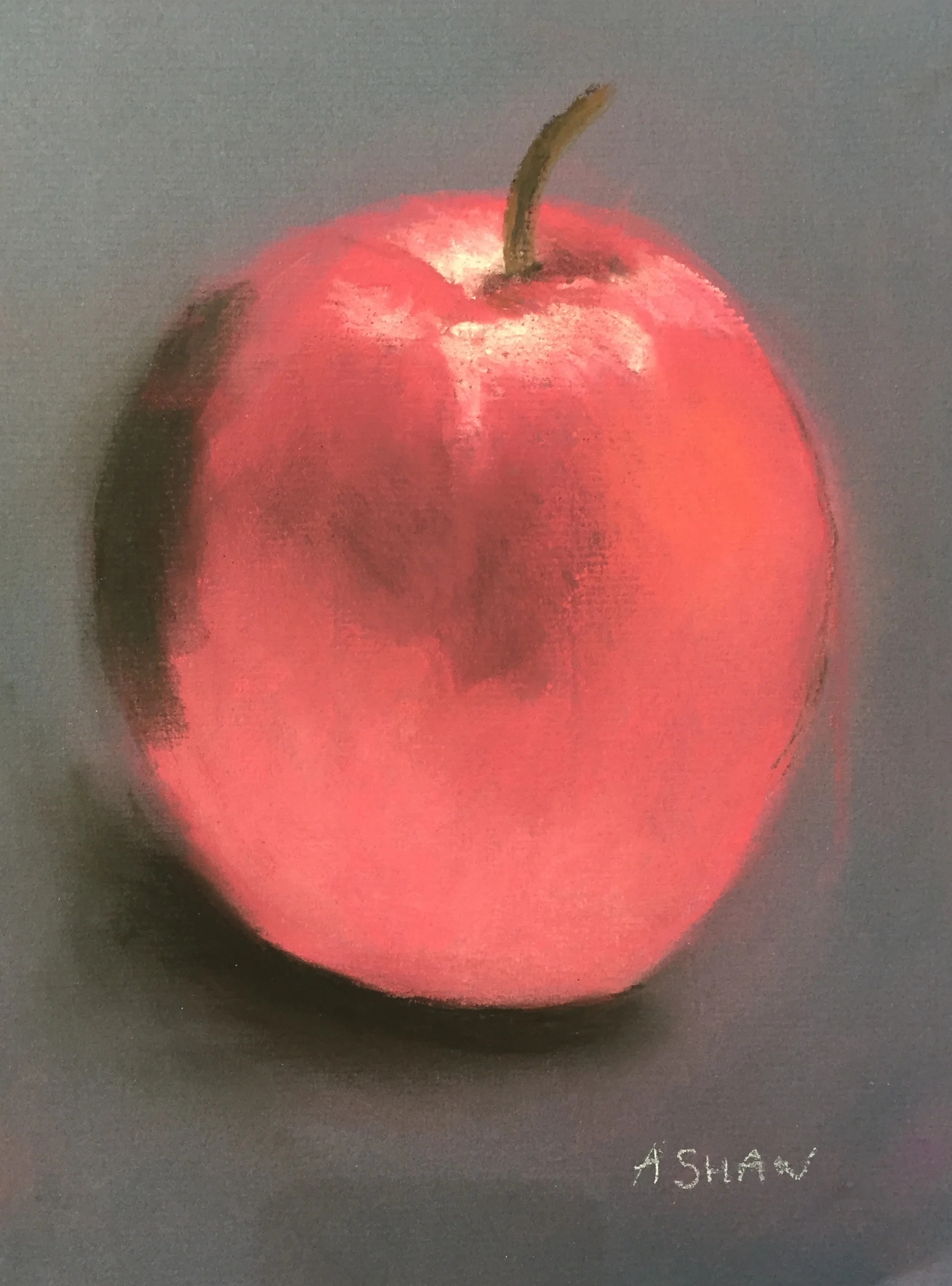 Red apple - Pastel.