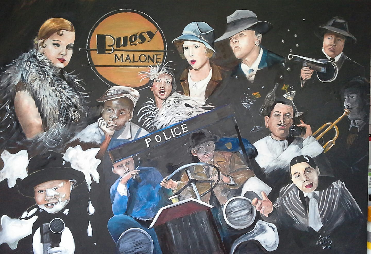 Theatre painting - mixed medium.