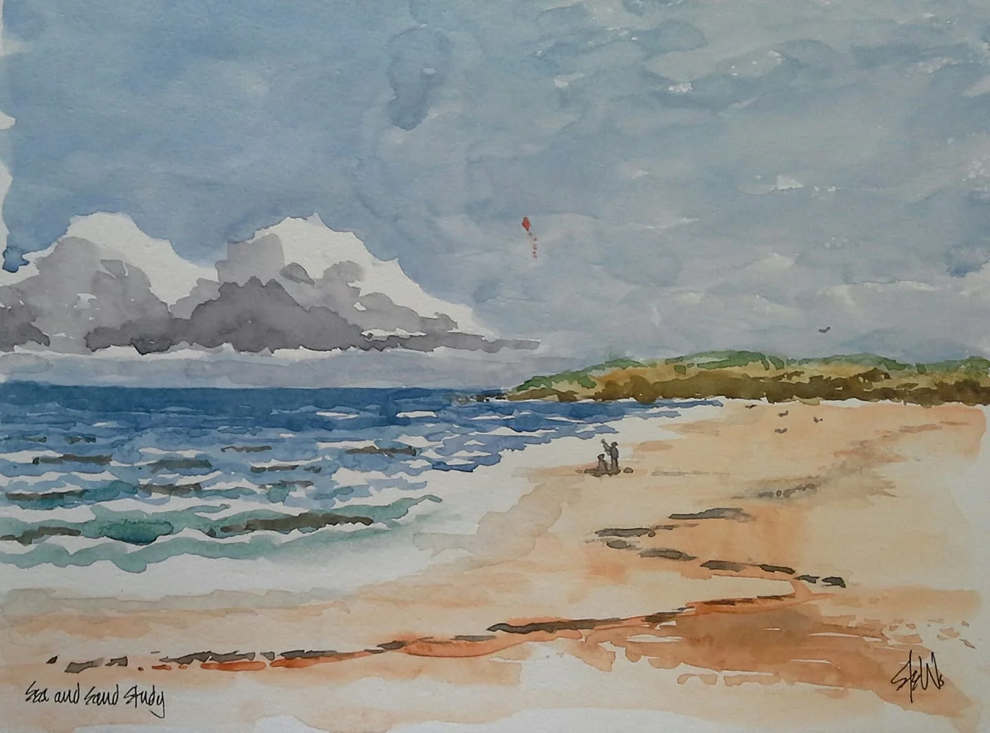 Sea and sand - Watercolour.