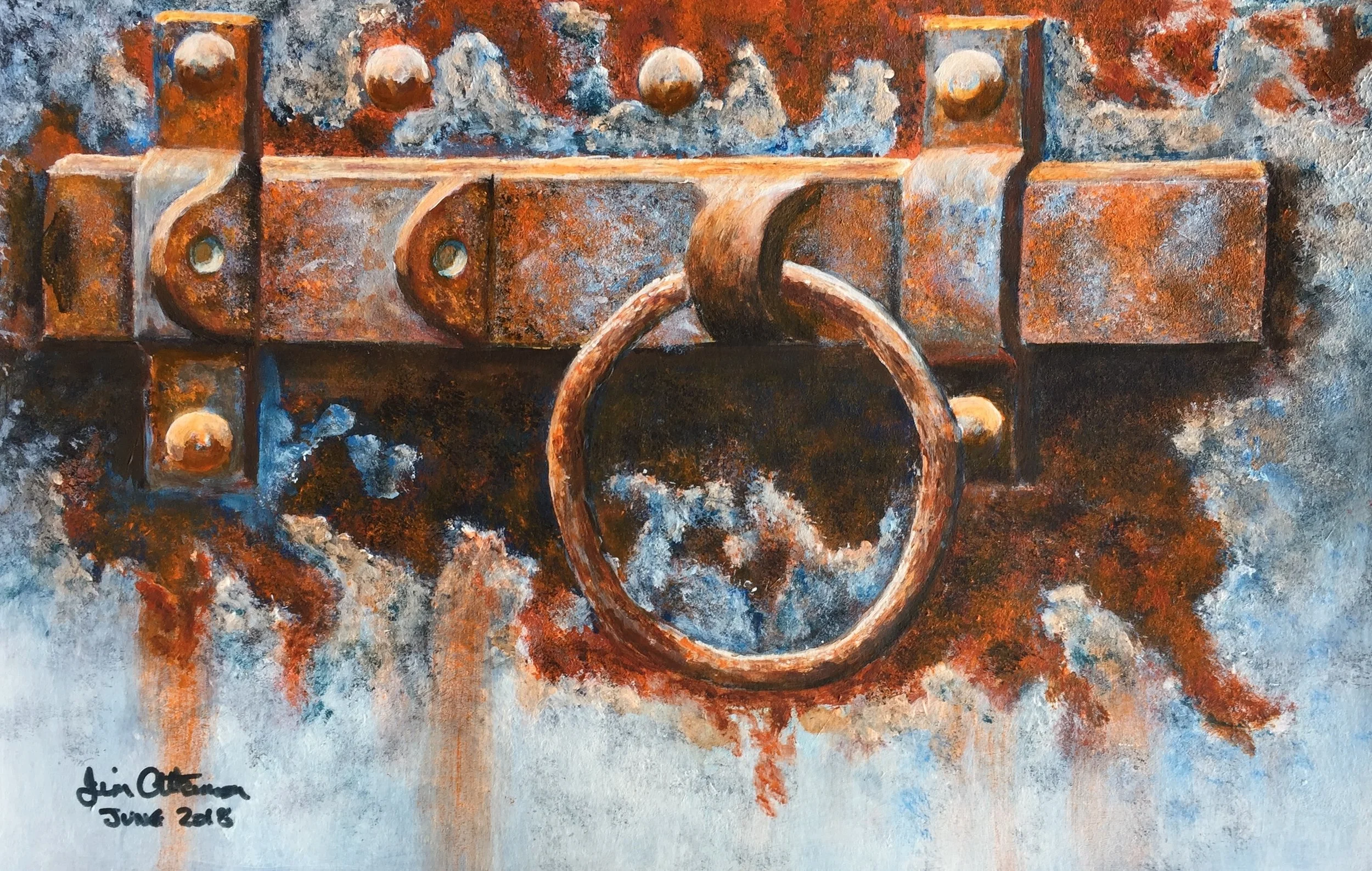 Rusty latch - Acrylic.