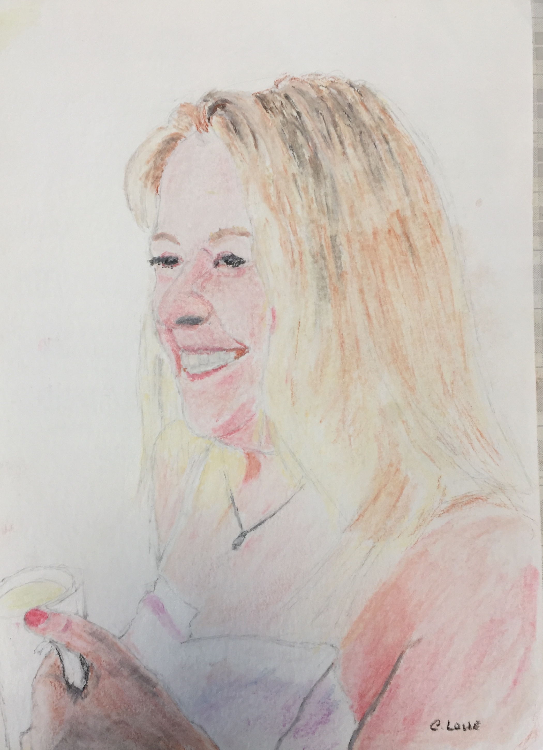 Anne portrait - Pastel pencil.