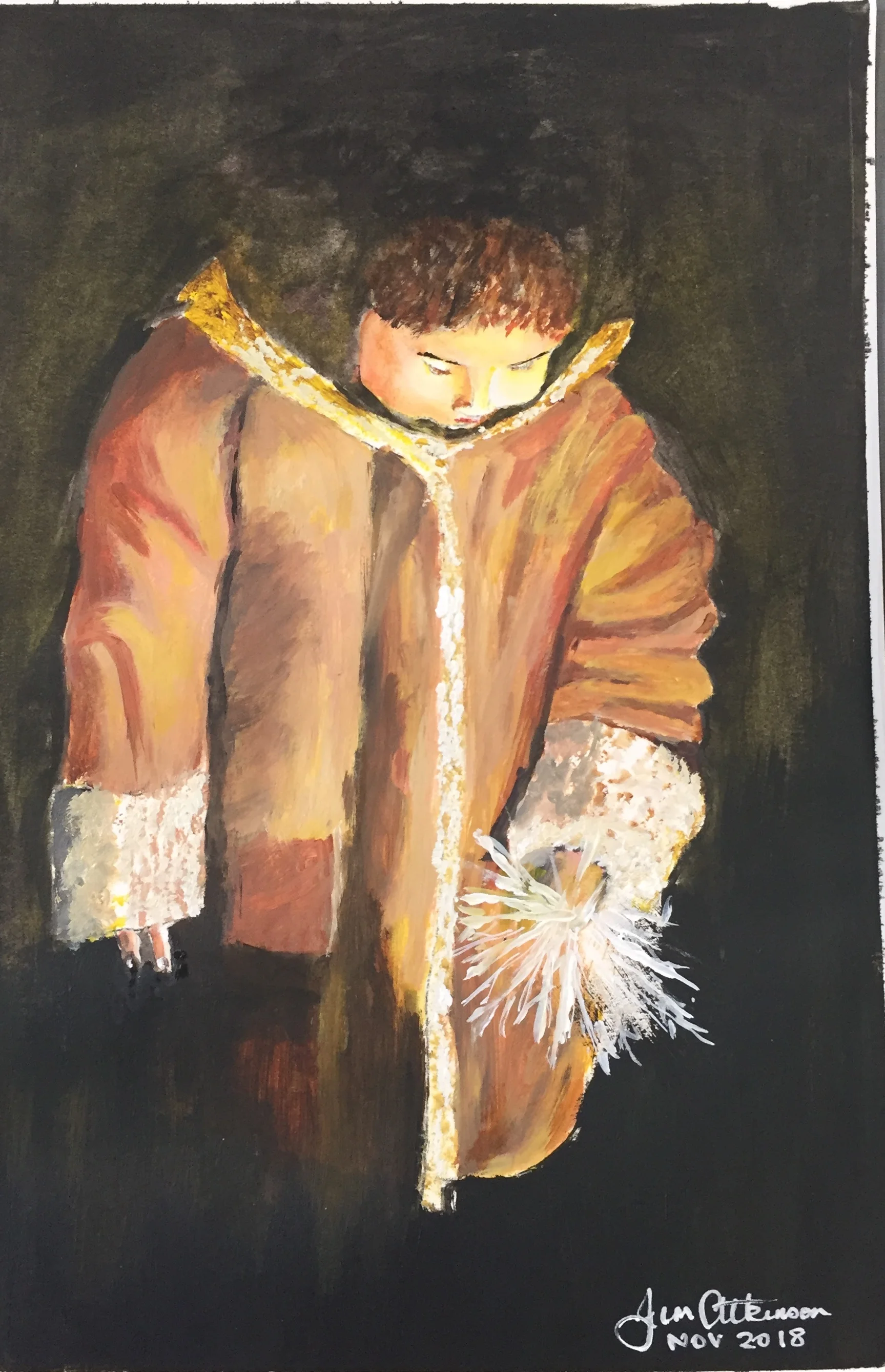 The girl with the sparkler - Acrylic.