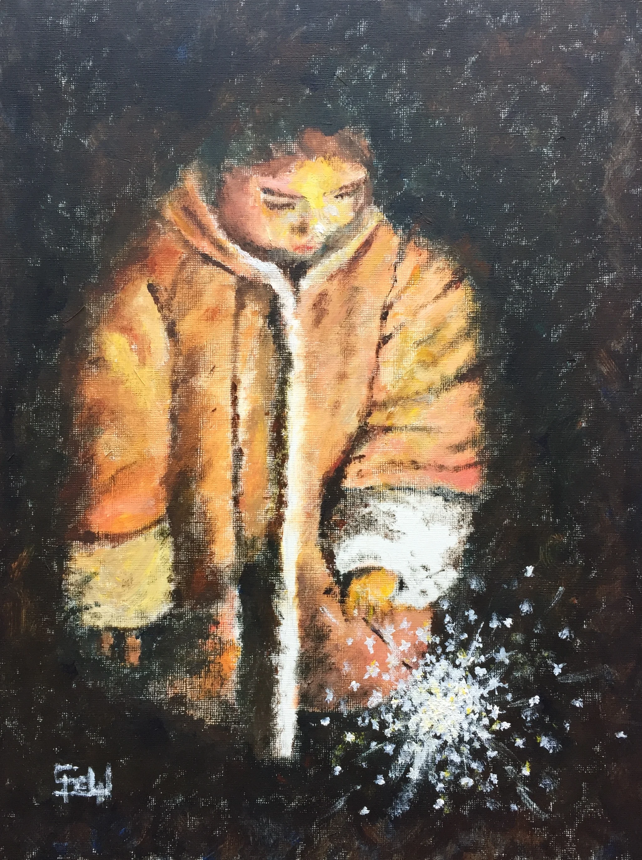 Girl with the sparkler - Acrylic.
