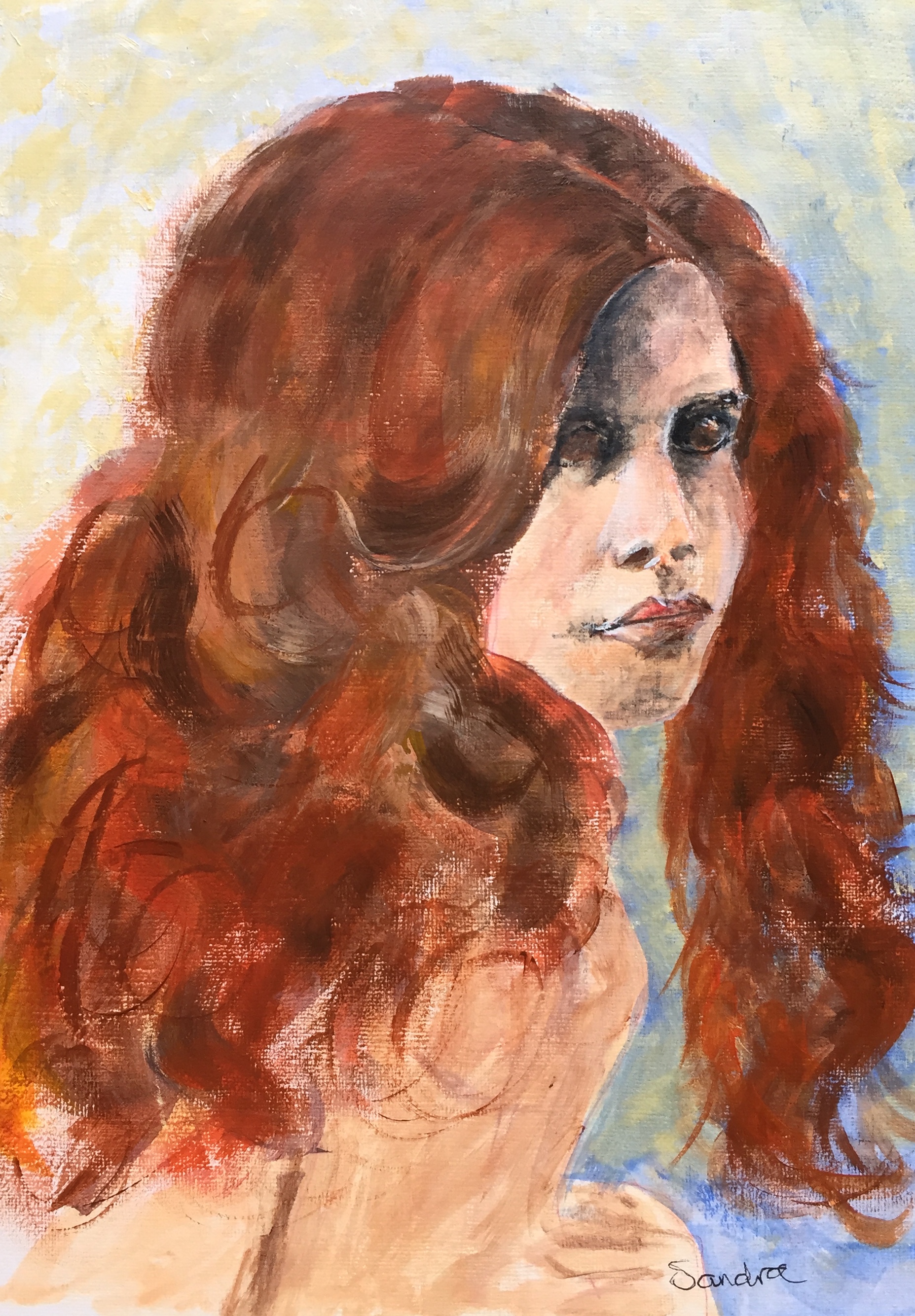Lady with the red hair - Acrylic.