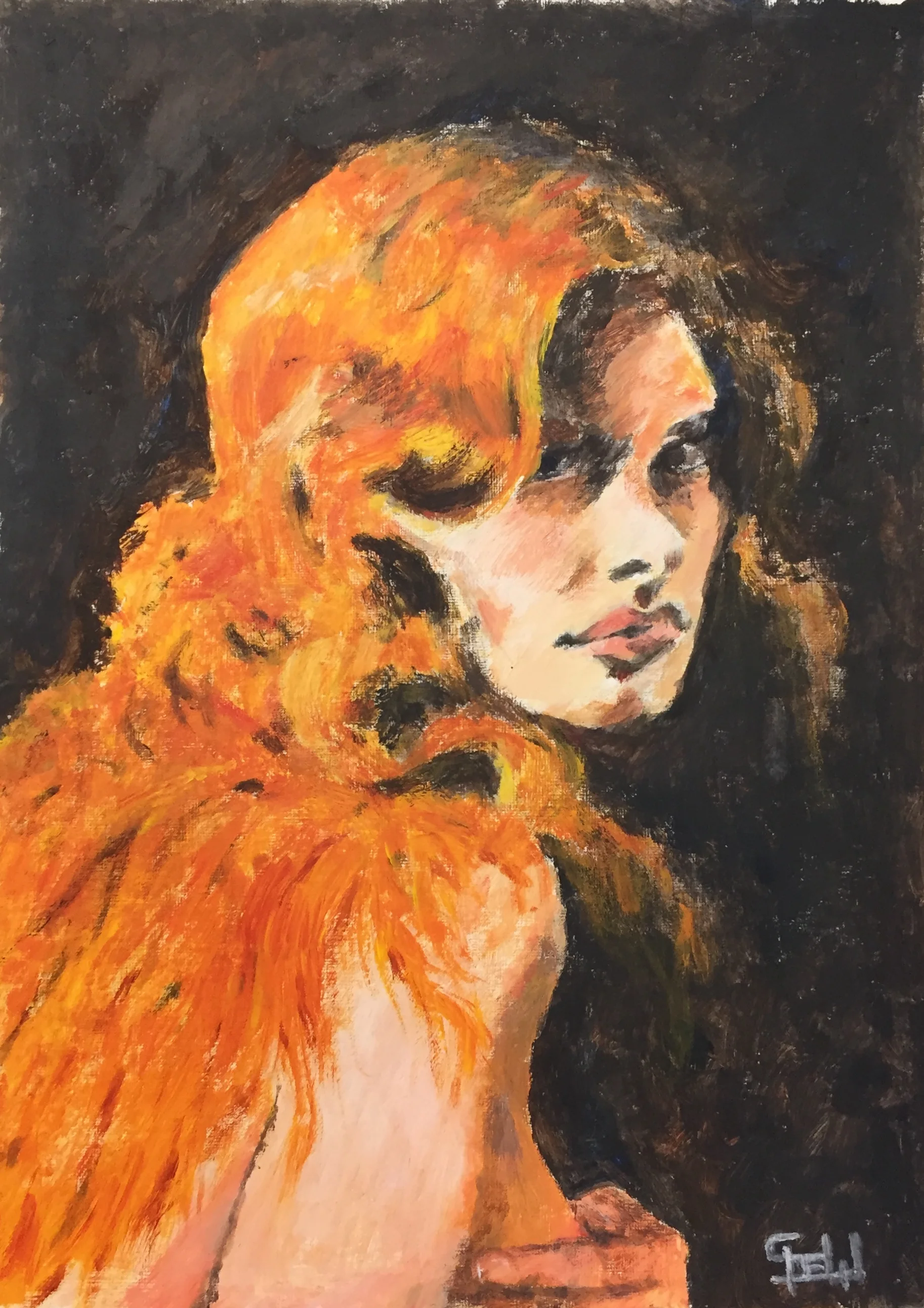 Lady with Red hair - Acrylic.