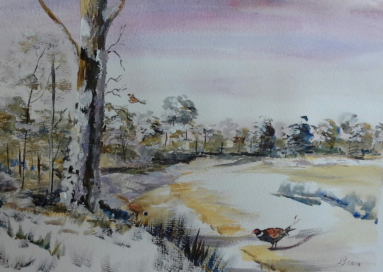 Snowy lane - Acrylic.