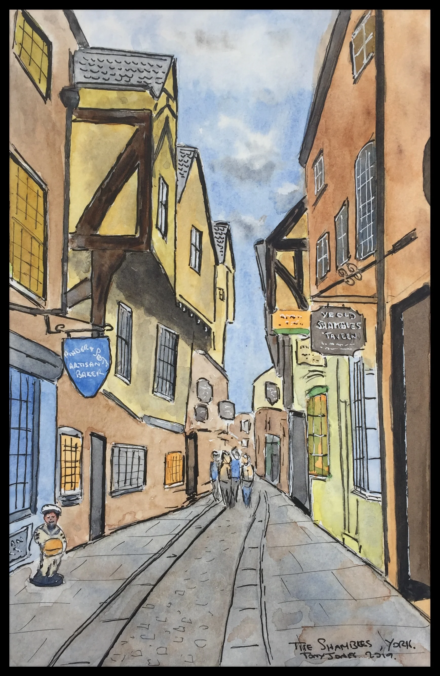 The Shambles, York - Pen and Watercolour.