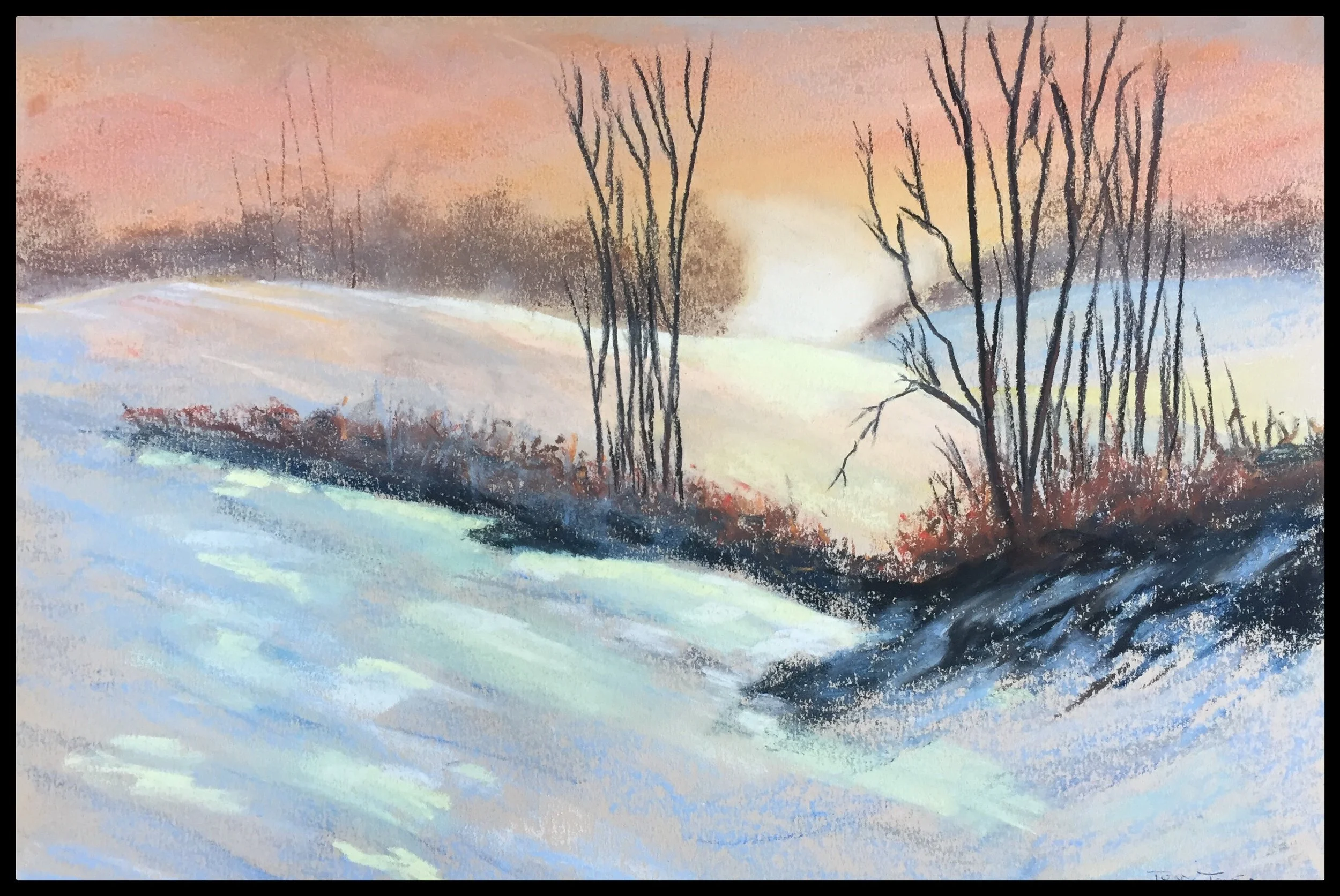 Snow scene - Pastel.