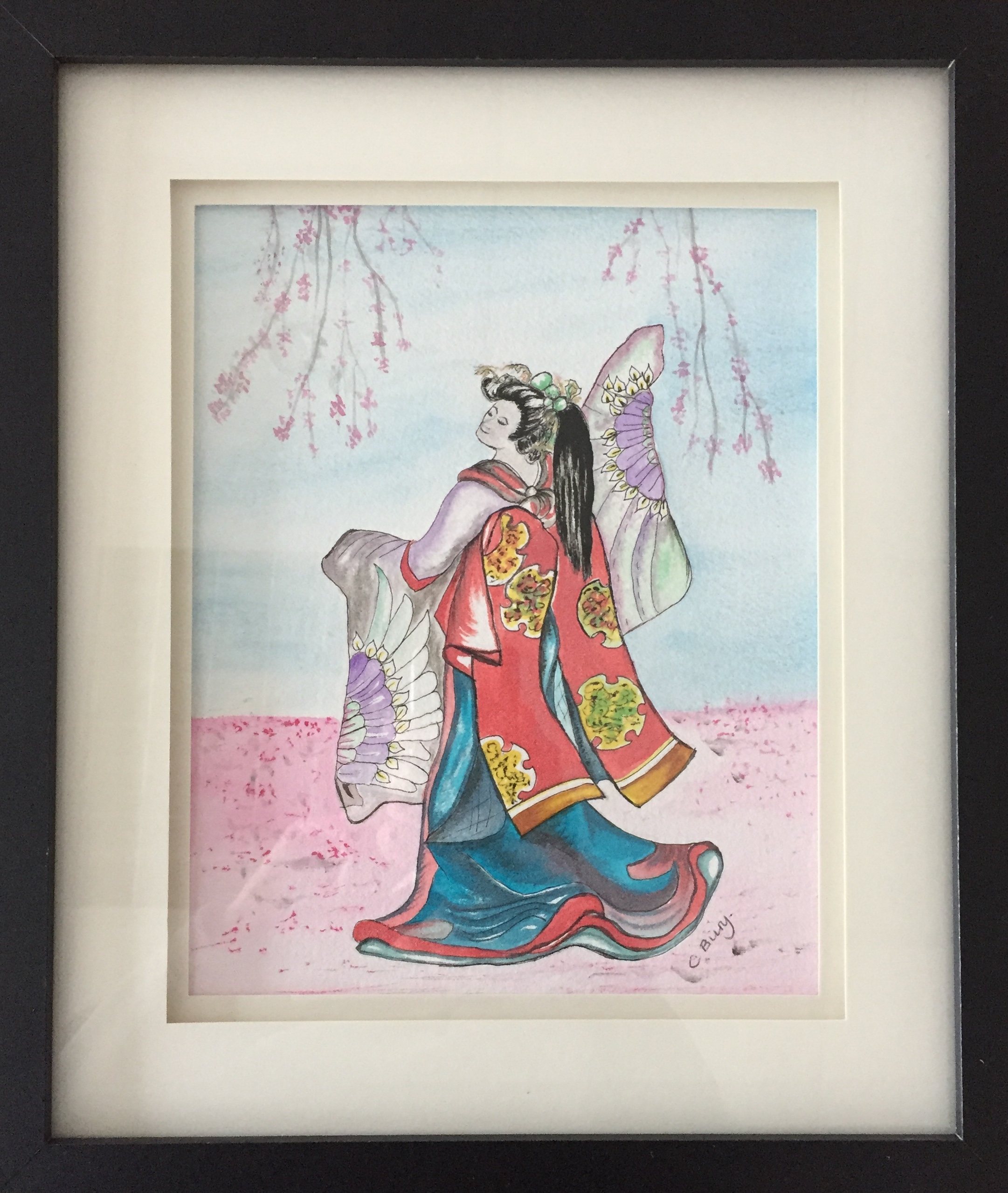 Oriental lady - Mixed media.