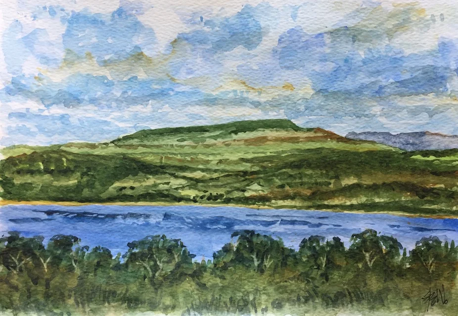 Iron Age Hill Fort, Anglesey. - Watercolour.