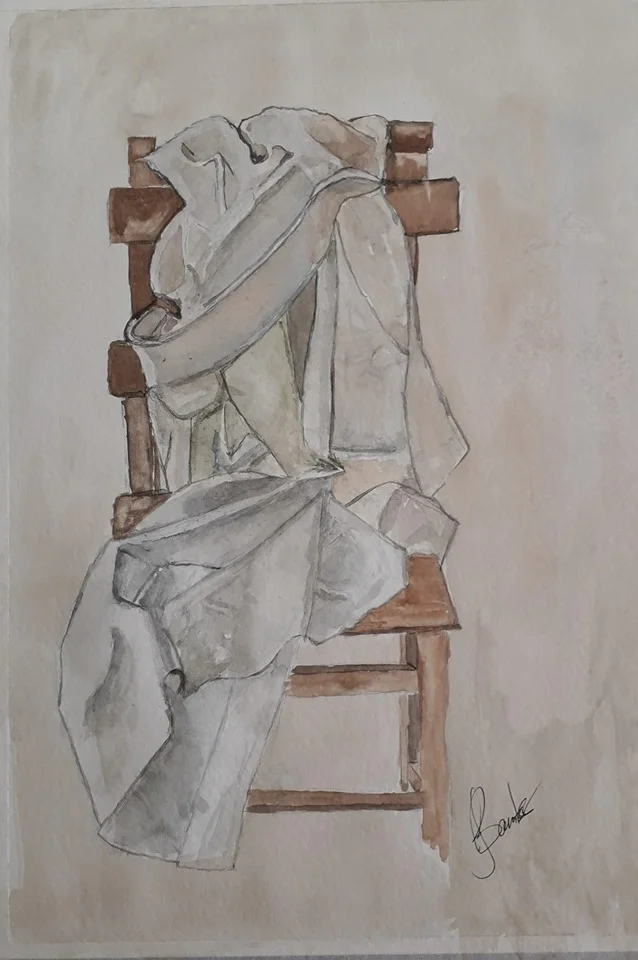 Folds in the cloth - Watercolour.