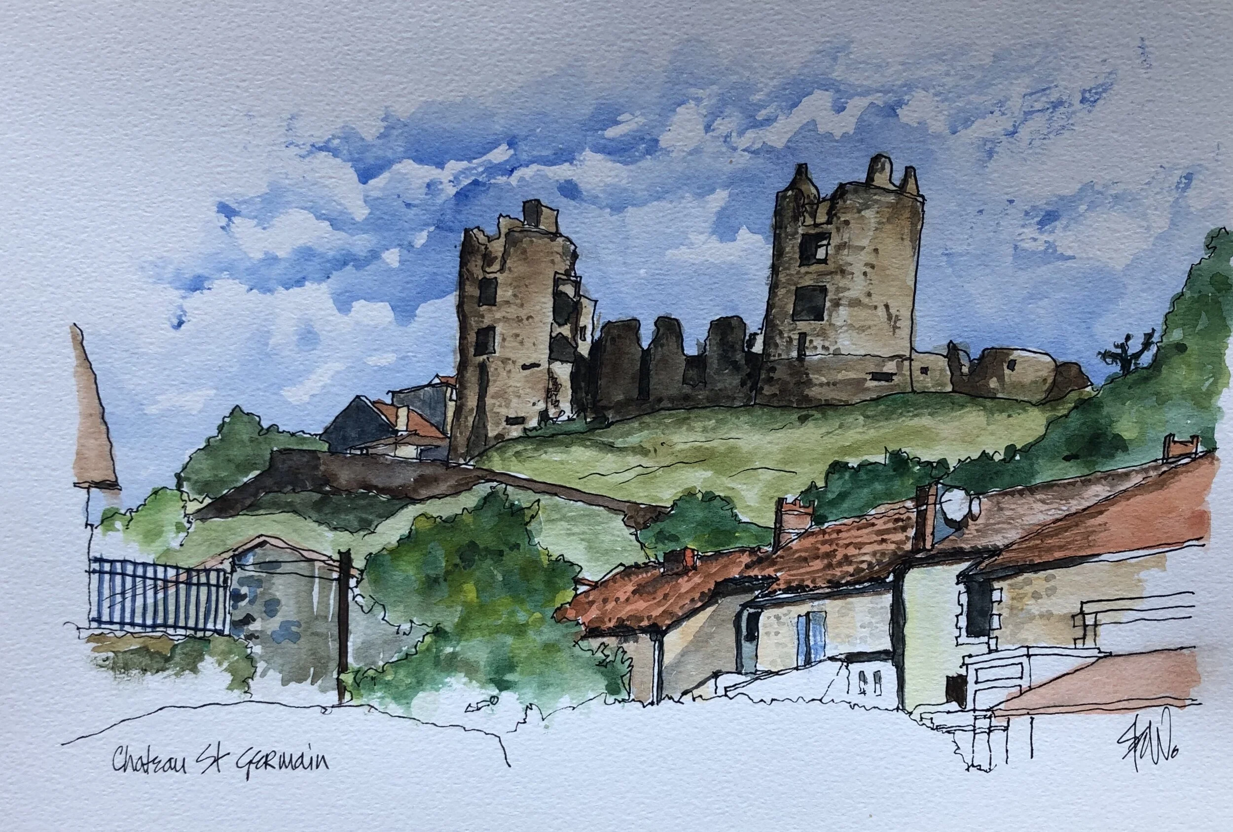 Chateau St-Germain - Watercolour.