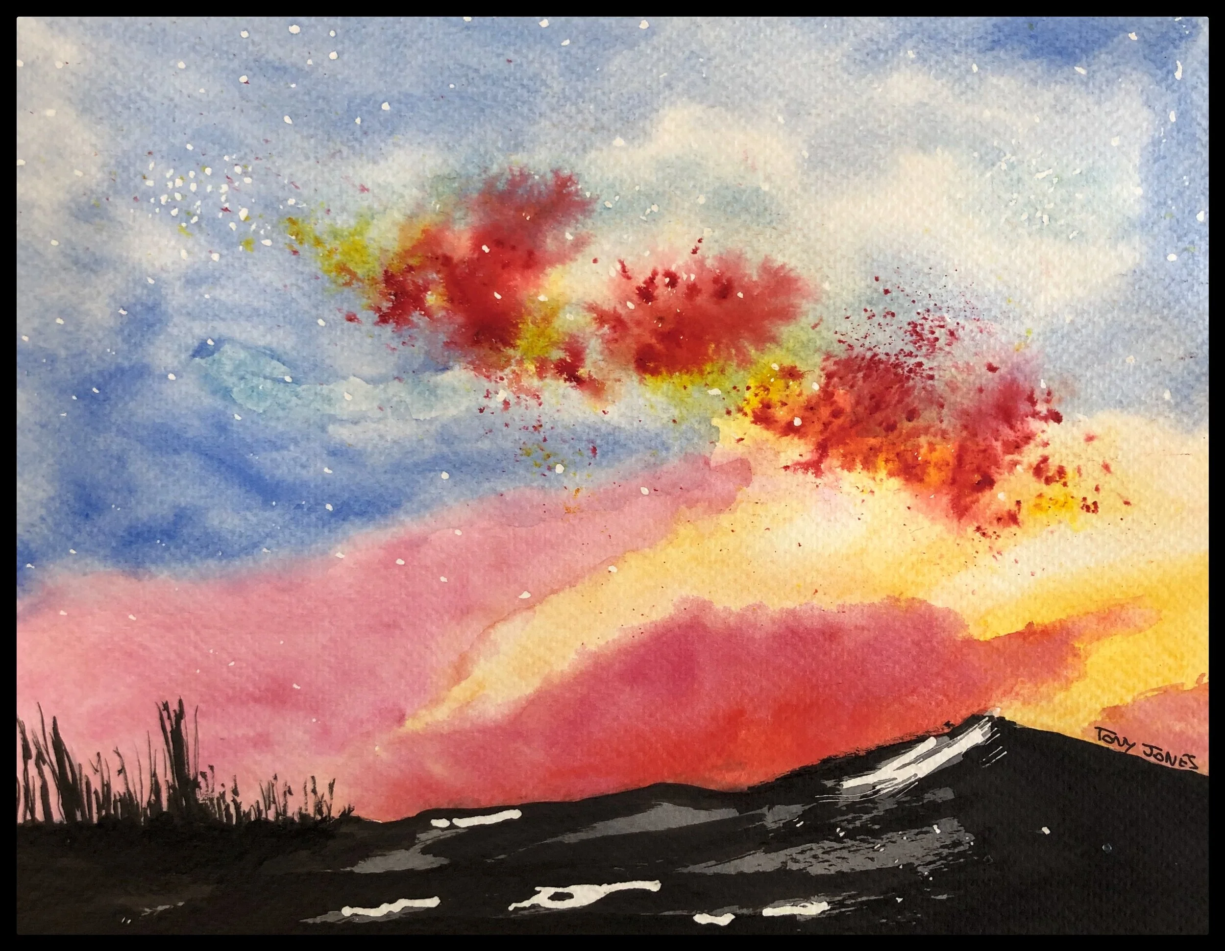 Star activity - Watercolour and Brusho.