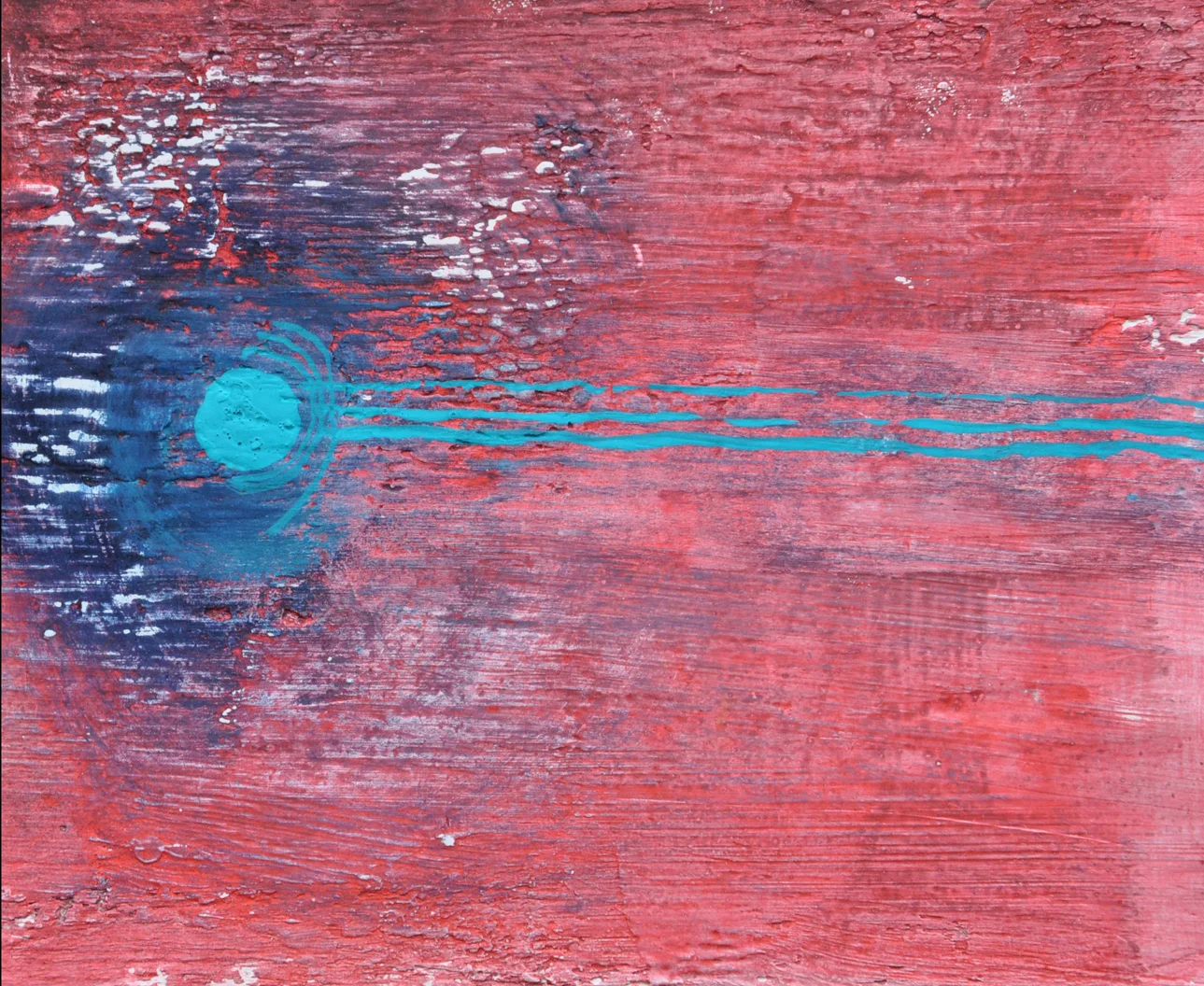   Cerulean Trickles I   Egg tempera on gesso board  18 x 15 cm, 2013. 