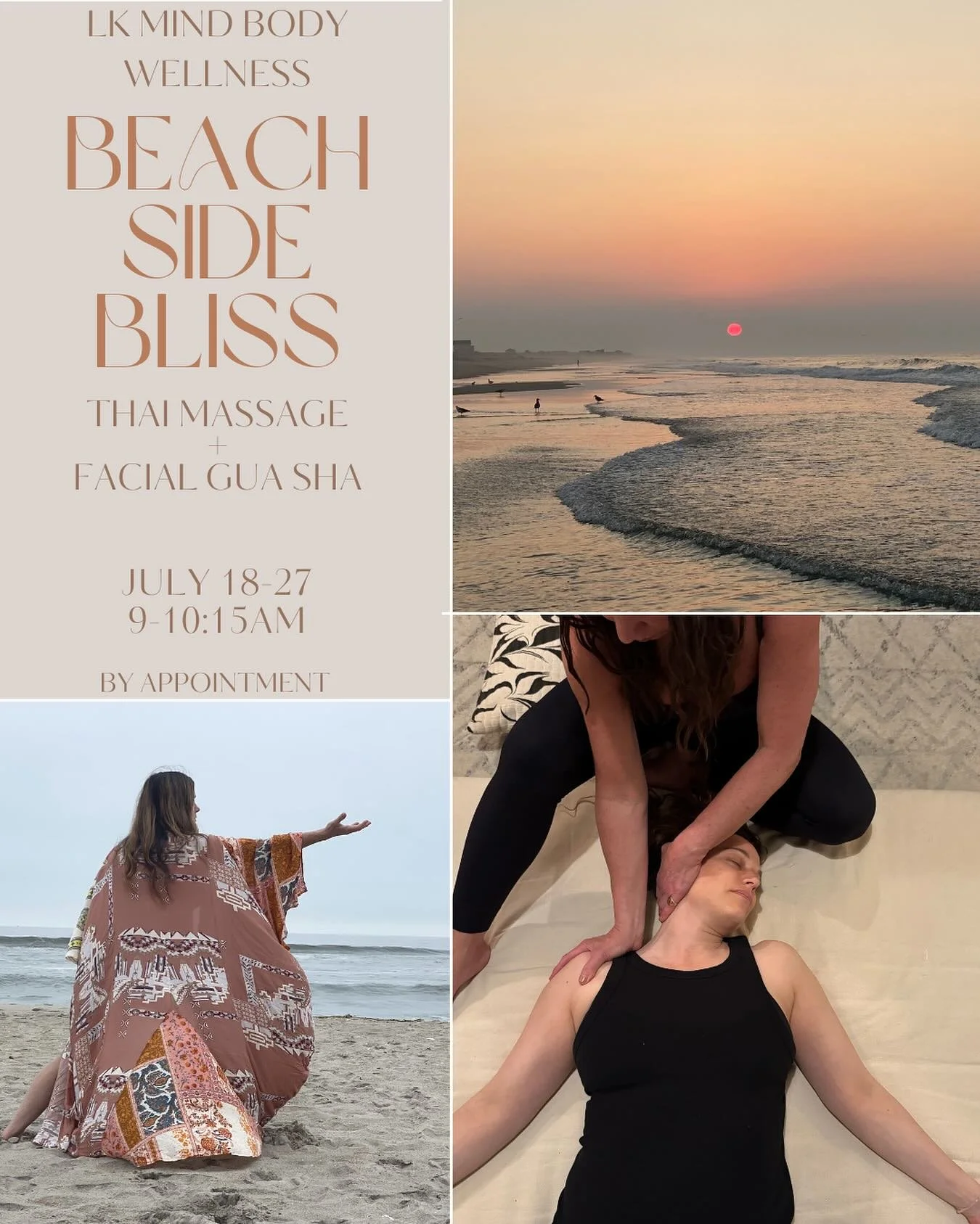 Fire Island, I am coming for you!! Are you ready? Book now so you get your special time with me in this dreamy place. 🏖️🙏💆🏽☀️🌊

#ThaiMassage
#FacialGuaSha
#LKMindBodyWellness
#FireIsland
#ChineseMedicinePractitioner 
#YogaTeacher
#Acupuncturist
