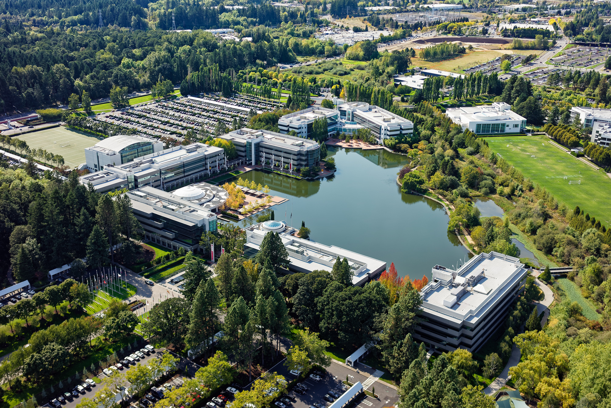Aerial View of Nike Campus