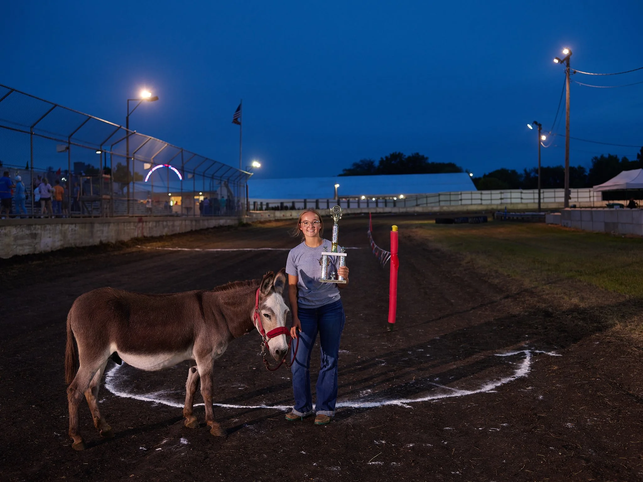Ellie Metzger, Grand Champion for Donkey Racing, Rock County Fair, Minnesota, 2026