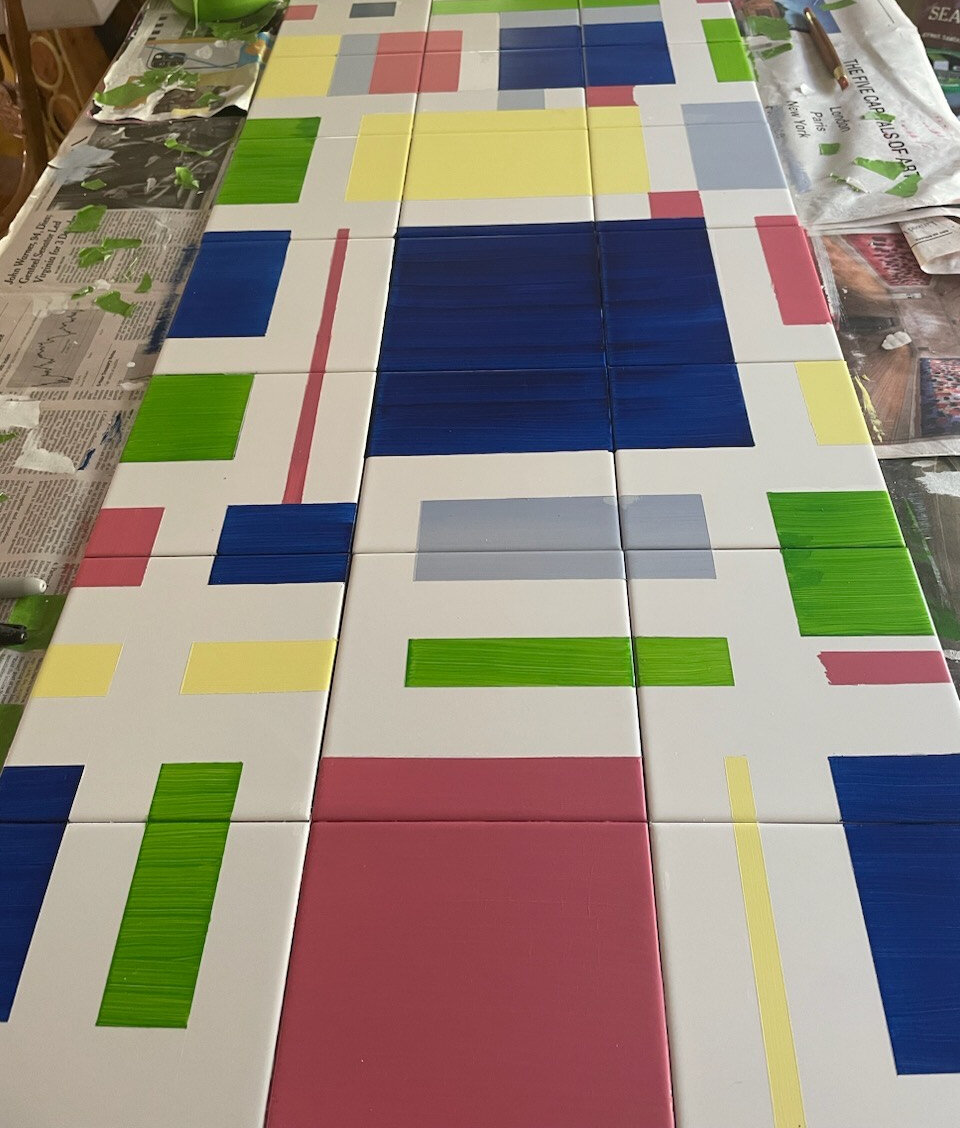 Transforming this kitchen one tile at a time with this stunning DIY backsplash by the talented @harleenmclean. We are thrilled with the unique and personalized touch this will add to our clients space! We can't wait to see the final product with the 