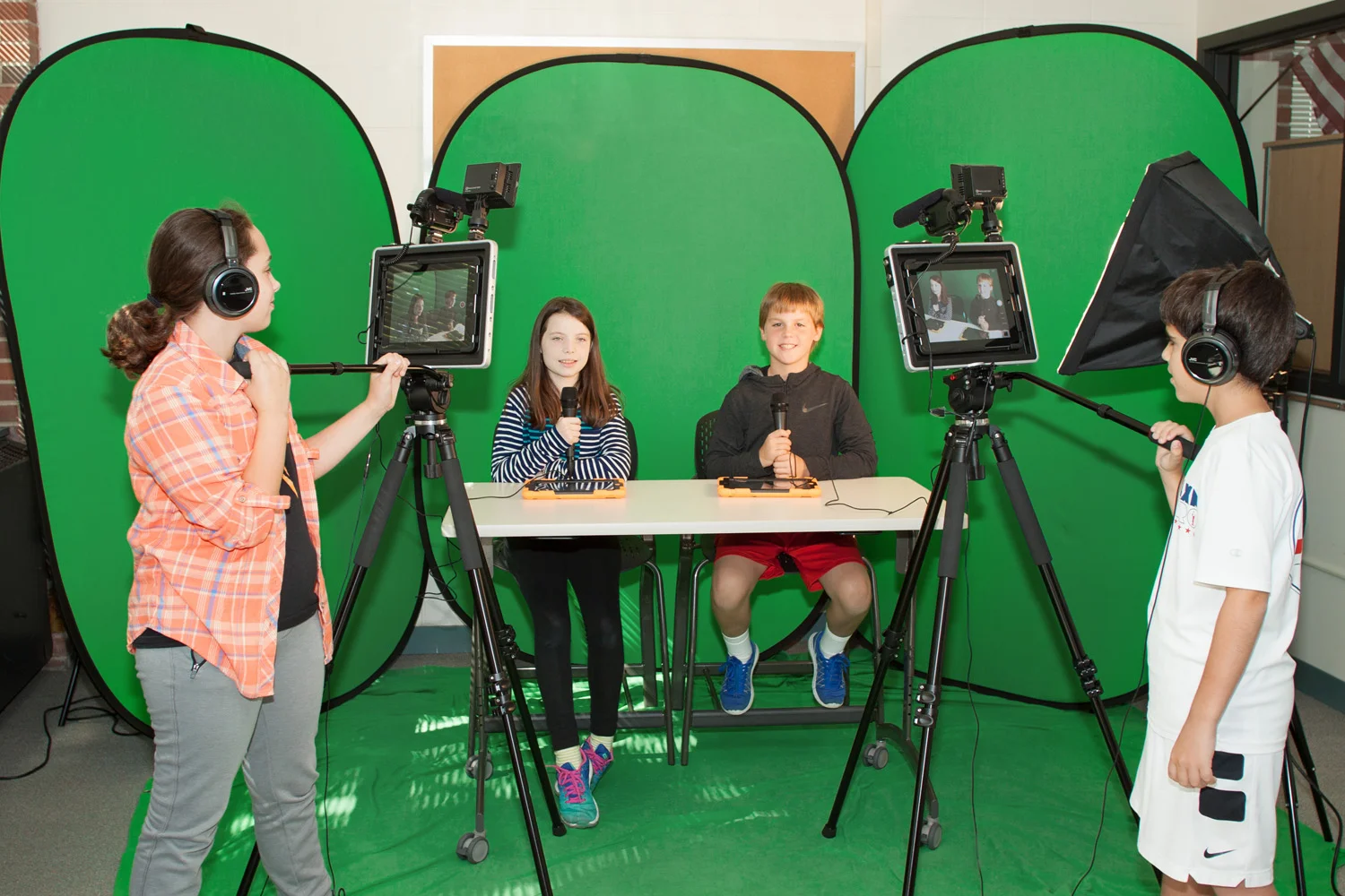 Students using Padcaster systems as part of their production studio.