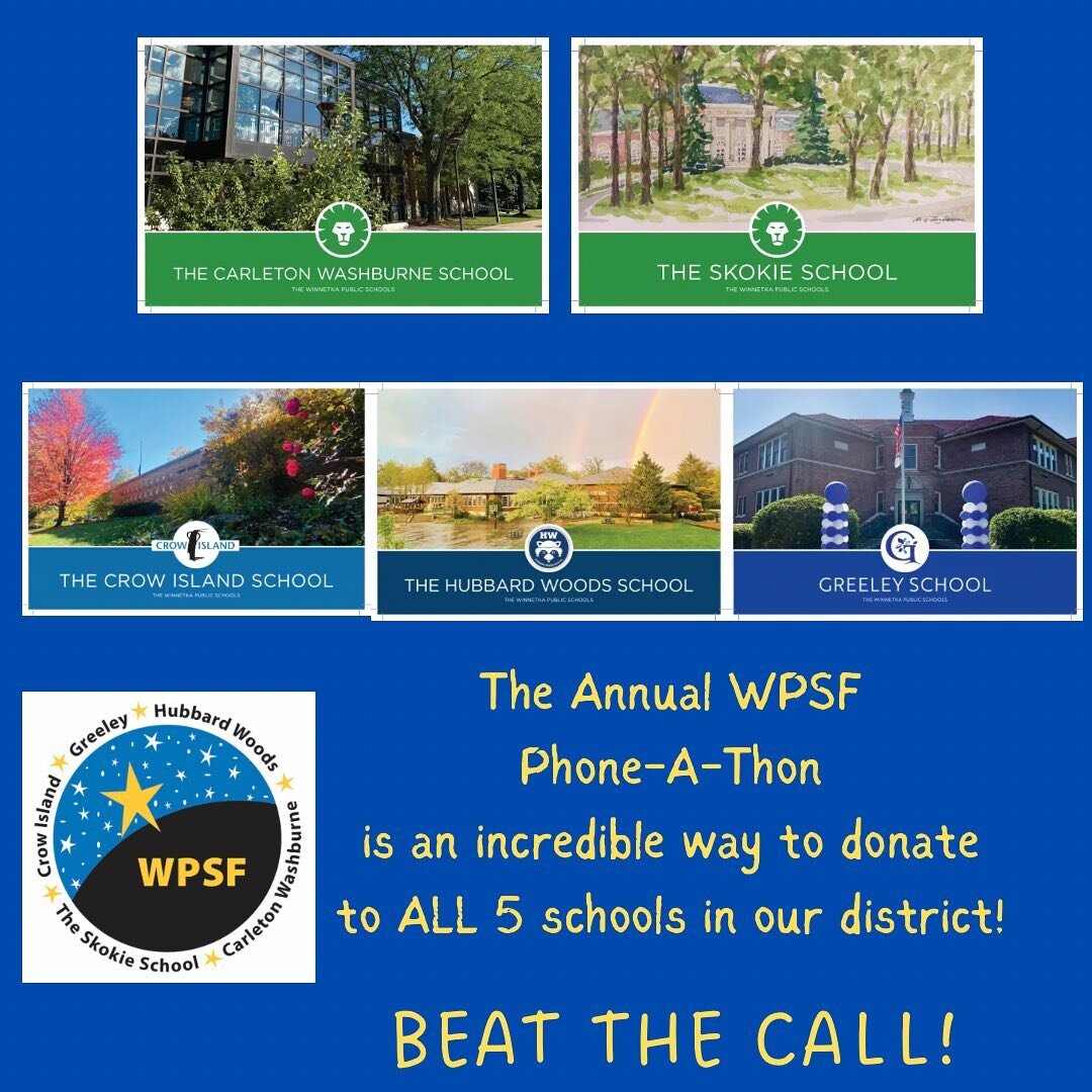 The WPSF Annual Phone-A-Thon is coming up&hellip;March 10th!  Donate today 🔗👆🏻and &ldquo;Beat the Call!&rdquo; Take the opportunity to invest in all 5 of your district schools with one donation! 💙✨