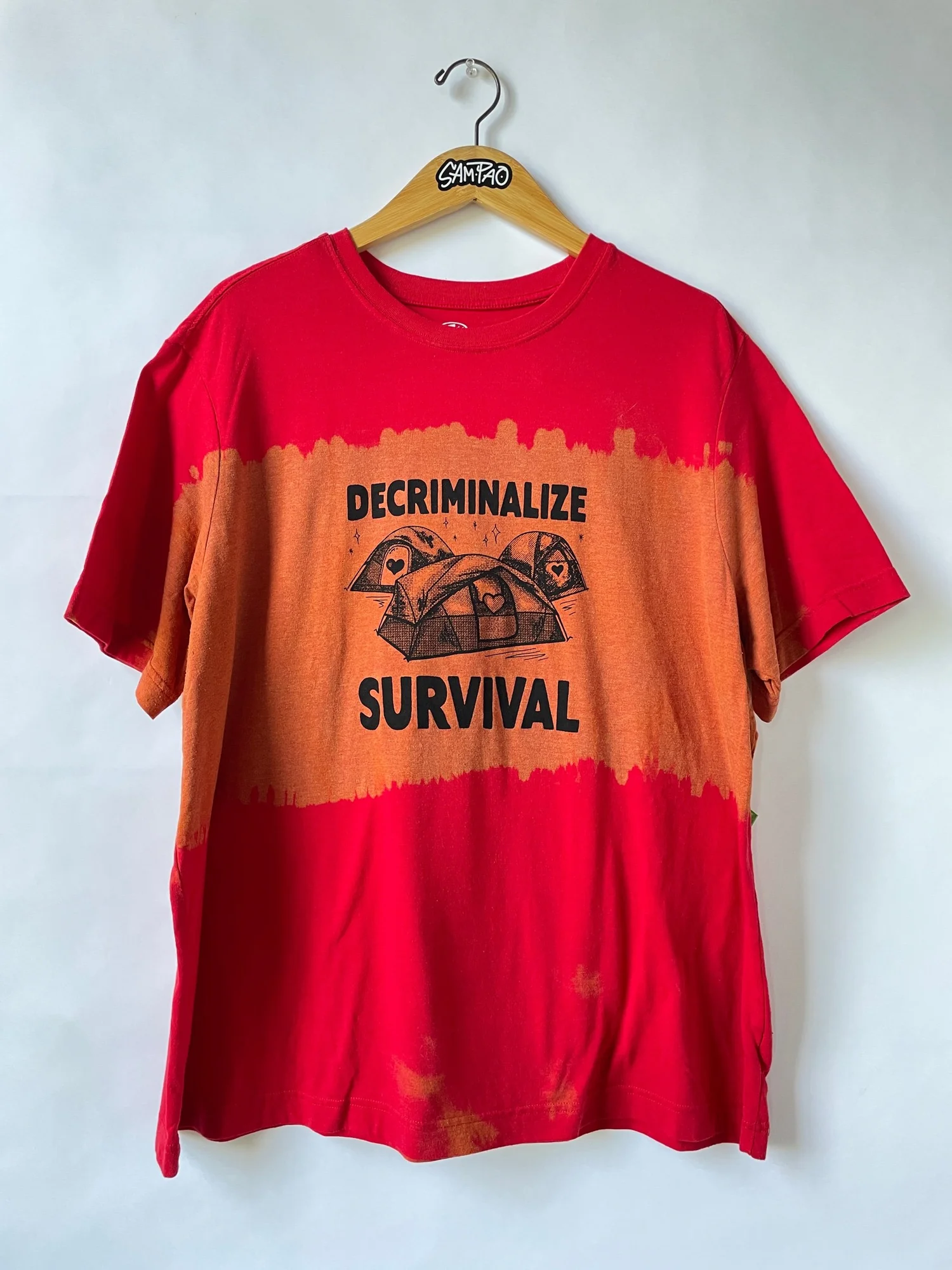 2XL decriminalize survival red orange tee — SPAO