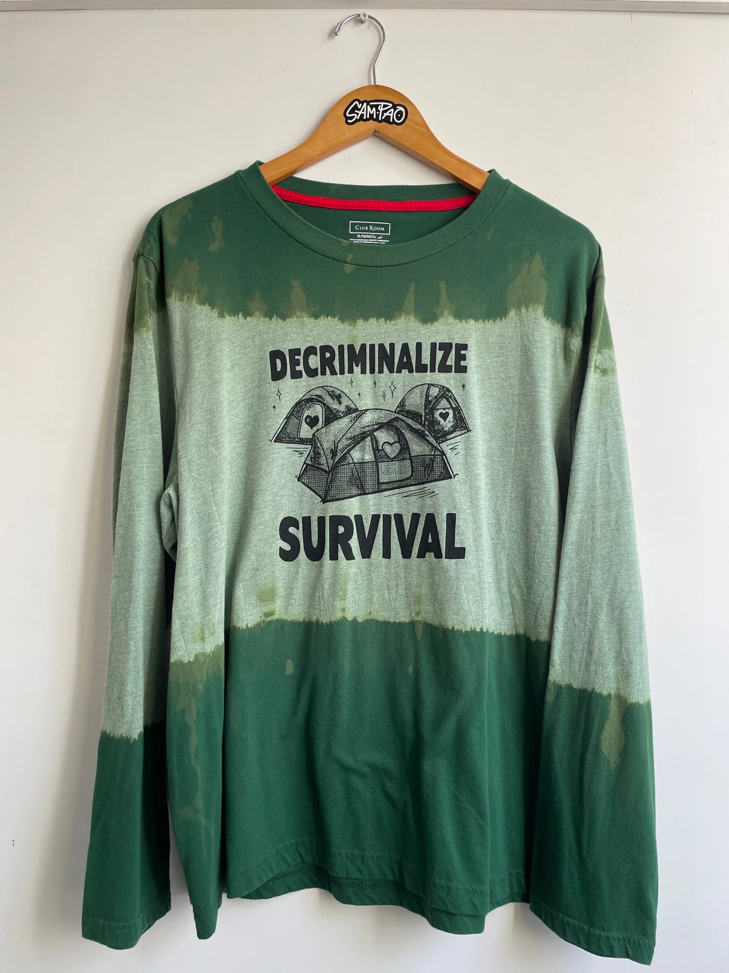 XL decriminalize survival green long sleeve tee — SPAO
