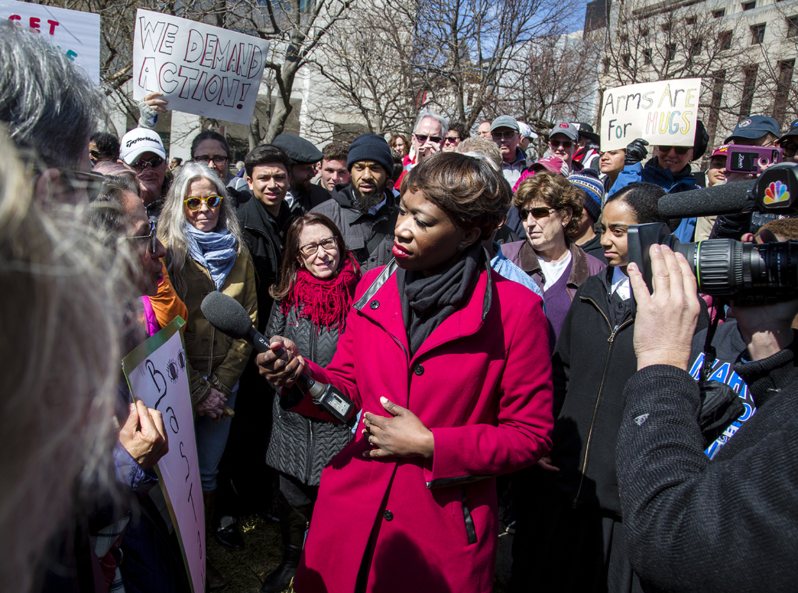  Host of AM Joy, and National Correspondent to MSNBC, Joy-Ann Reid interviews attendees at the March For Our Lives. Washington D.C., 2018 